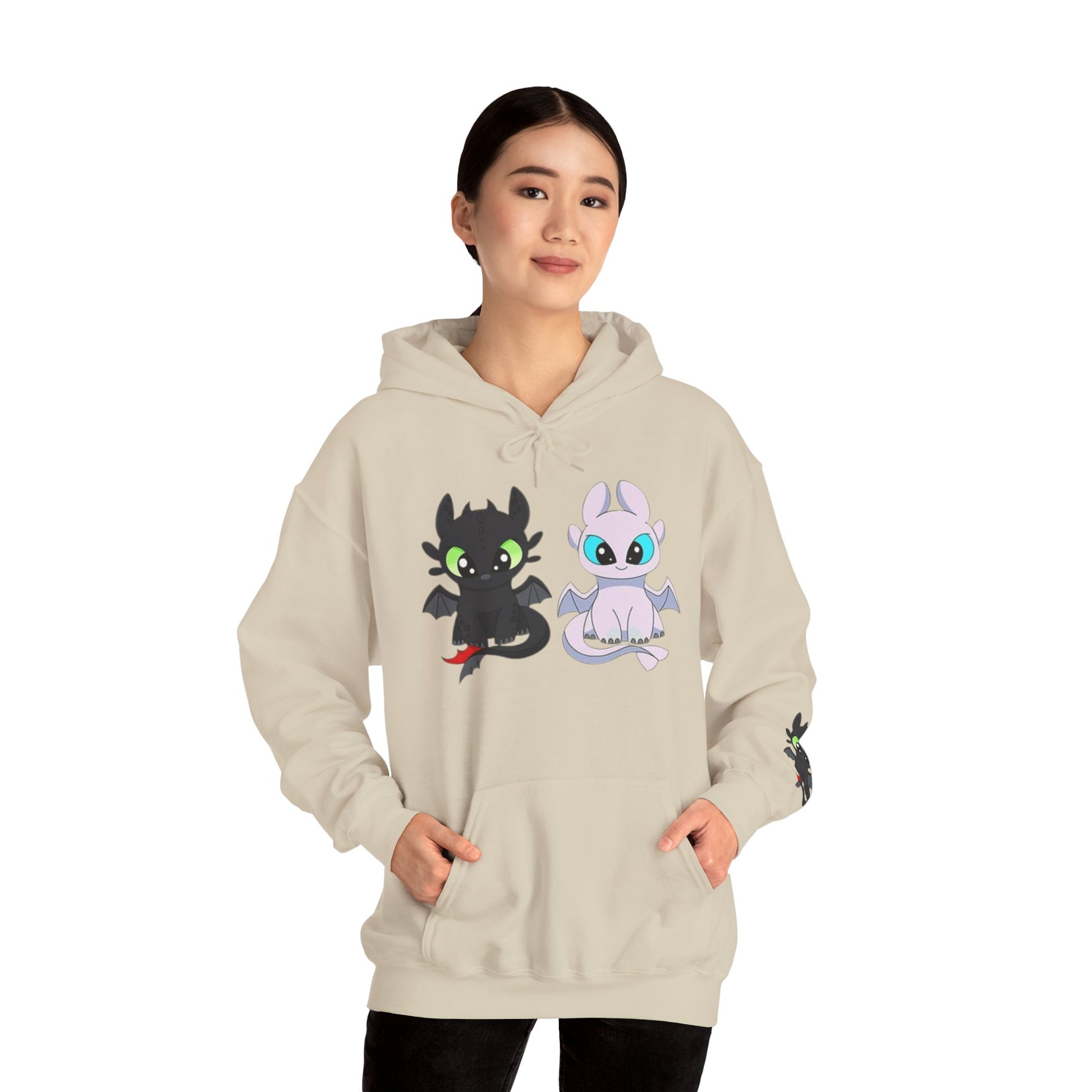 Cute Dragon & Monster Unisex Hoodie, Cozy Sweatshirt for Kids and Adults, Funny Gift for Halloween, Anime Lovers, Stylish Casual Wear