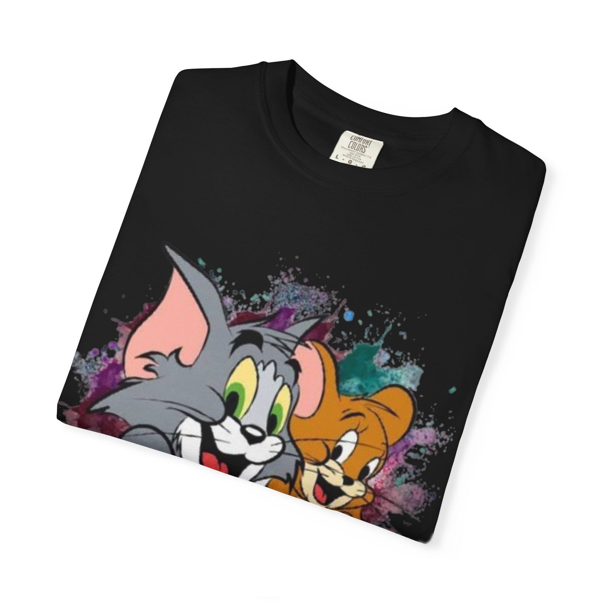 Tom and Jerry Garment-Dyed T-shirt, Cartoon T-shirt, Unisex T-shirt, Funny Shirt, Vintage Cartoon Tee, Gift for Him/Her