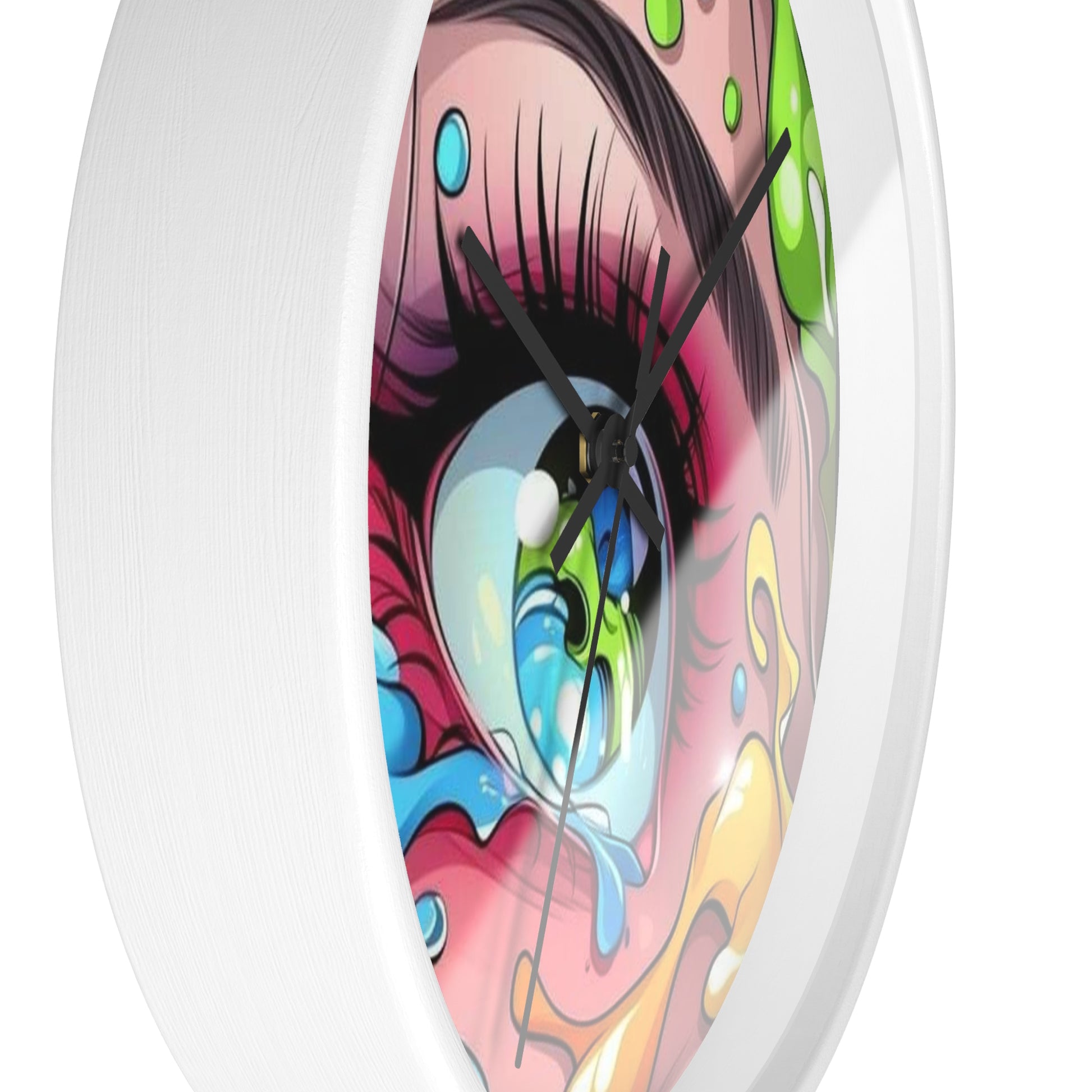 Vibrant Artistic Wall Clock - Eye Design, Colorful Home Decor, Unique Gift, Modern Art, Bedroom Wall Art, Handmade Clock