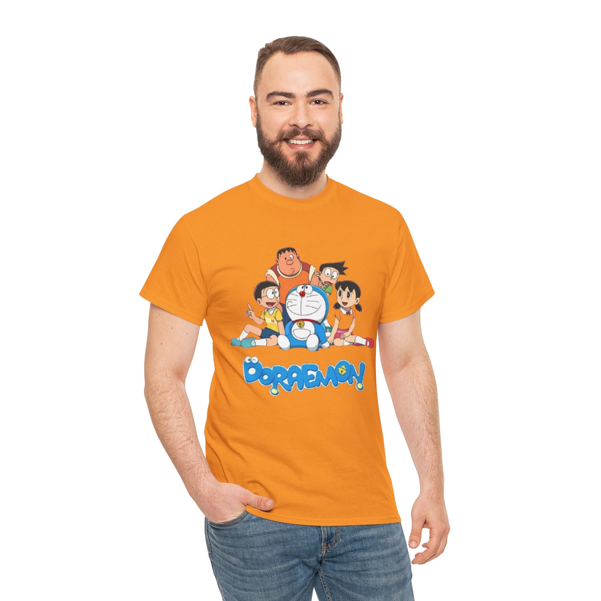 Doraemon Vintage Cartoon Unisex Tee - Nostalgic Gift for Fans, Oversized Cotton Shirt, Anime Merchandise, Casual Wear, Everyday Comfort
