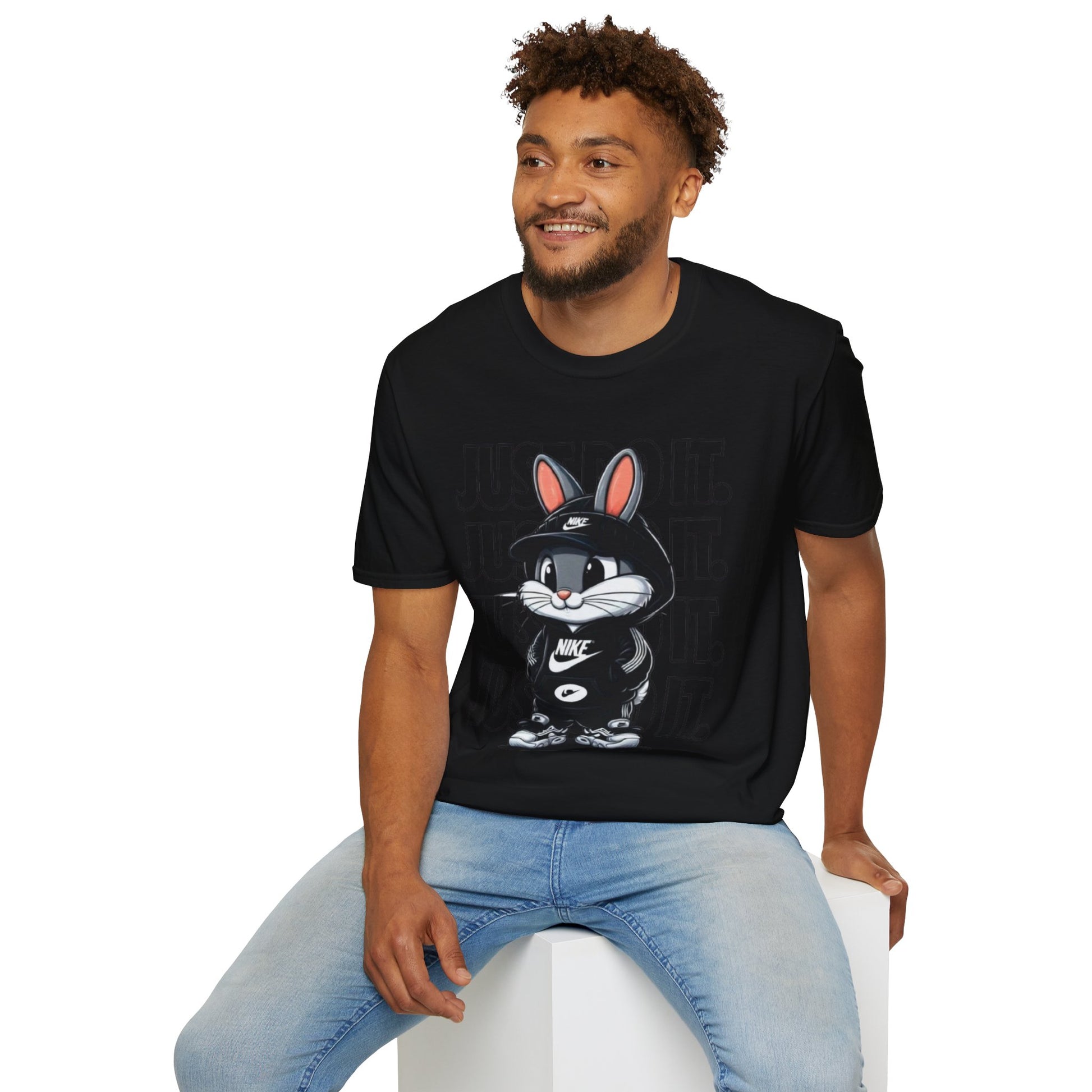 Cool Cartoon Bunny T-Shirt, Streetwear Tee, Casual Unisex Shirt, Gift for Kids & Teens, Perfect for Everyday Wear, Fun Graphic Top