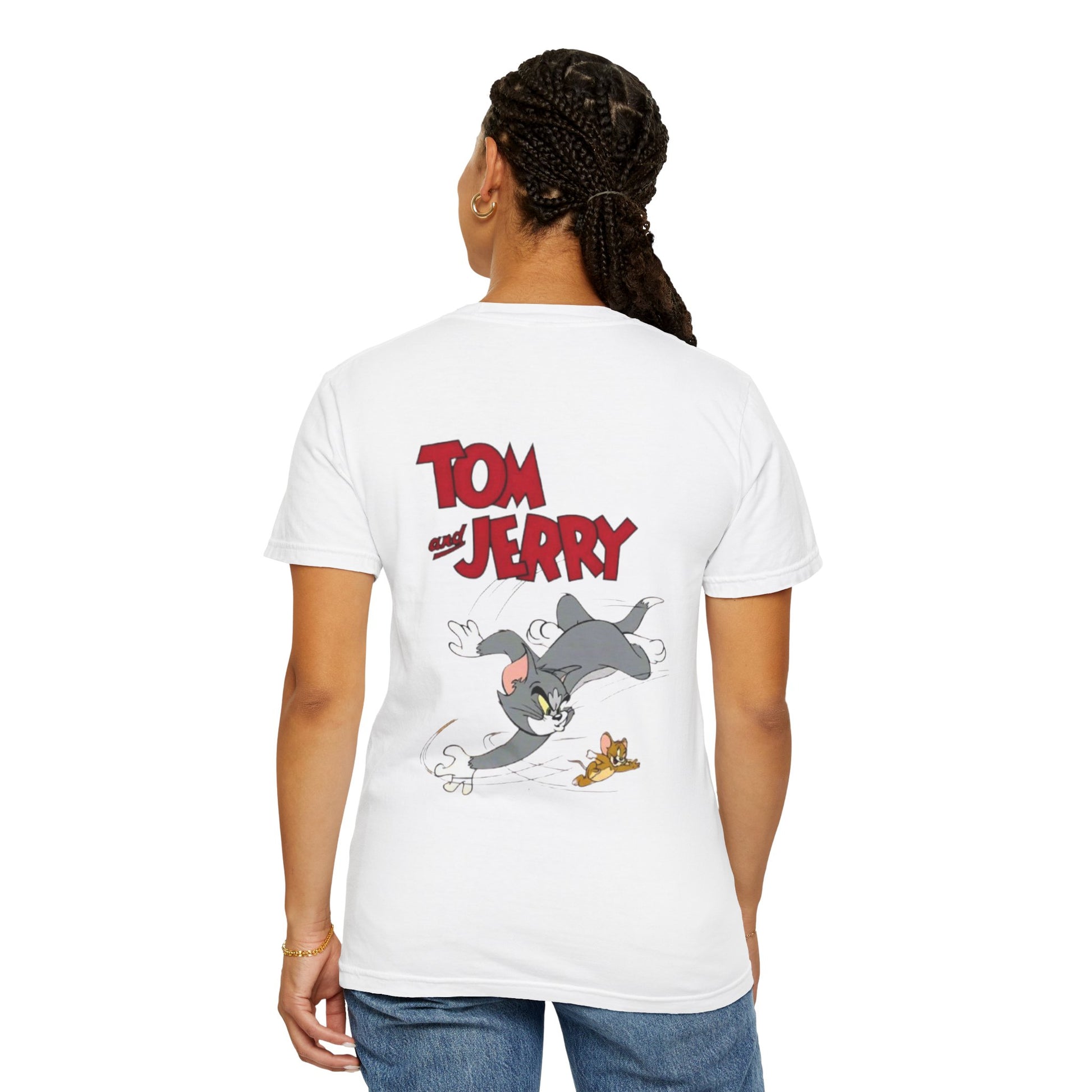 Tom and Jerry Garment-Dyed T-shirt, Cartoon T-shirt, Unisex T-shirt, Funny Shirt, Vintage Cartoon Tee, Gift for Him/Her