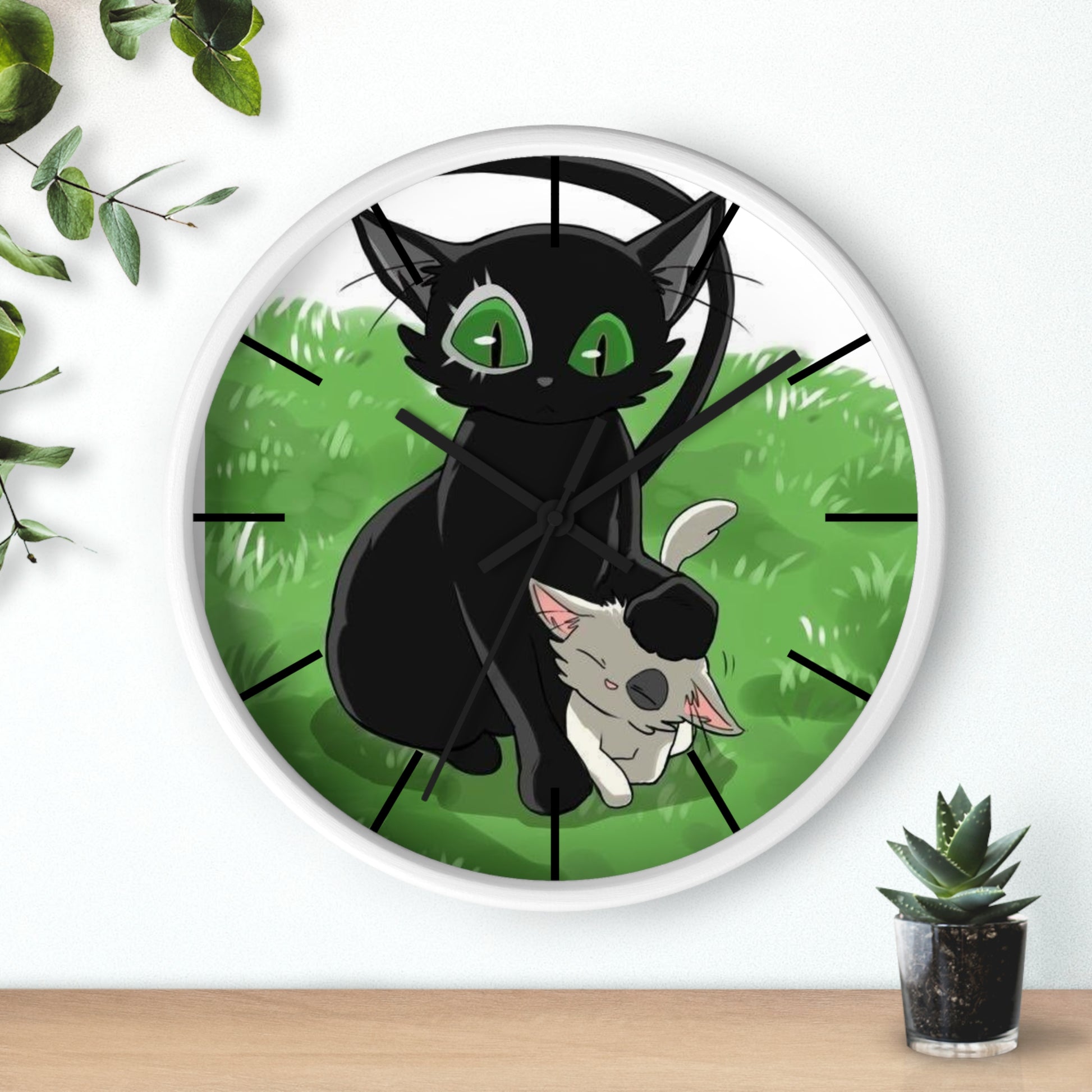 SUZUME Wall Clock, Anime Lover Home Decor, Kids Room Clock, Whimsical Clock Design, Pet Lover Gift