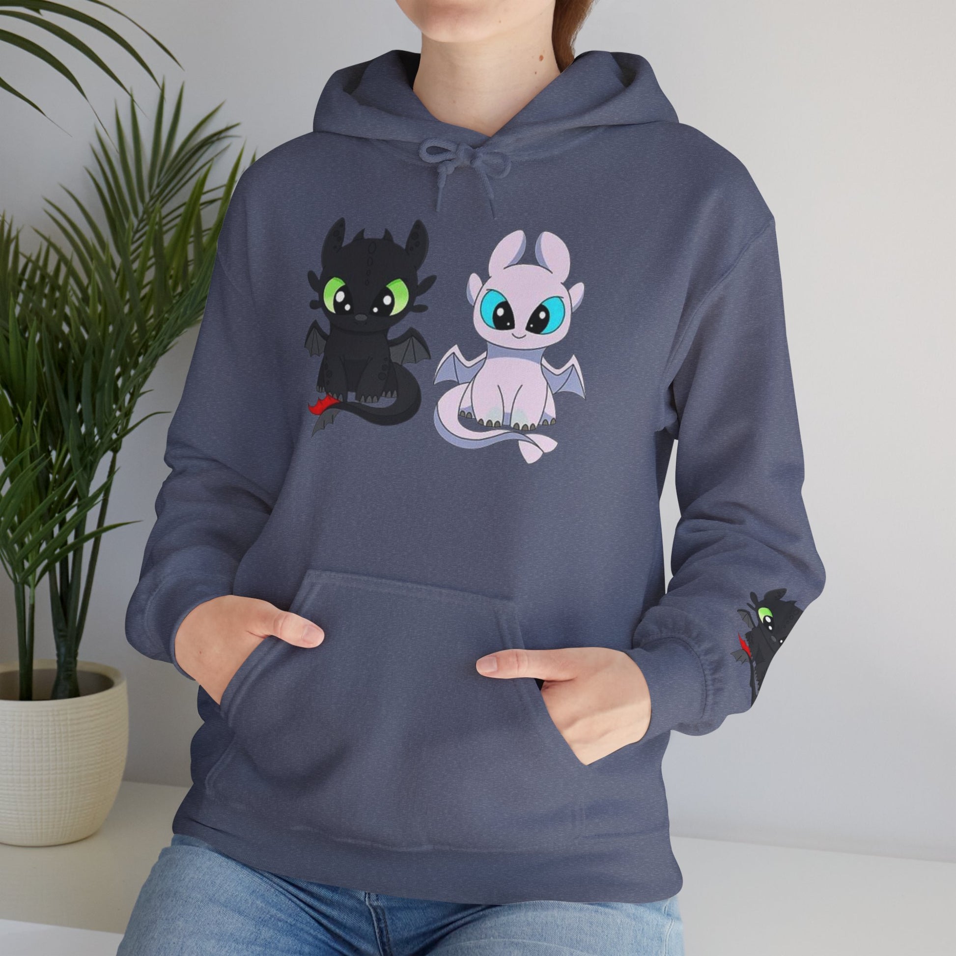 Cute Dragon & Monster Unisex Hoodie, Cozy Sweatshirt for Kids and Adults, Funny Gift for Halloween, Anime Lovers, Stylish Casual Wear