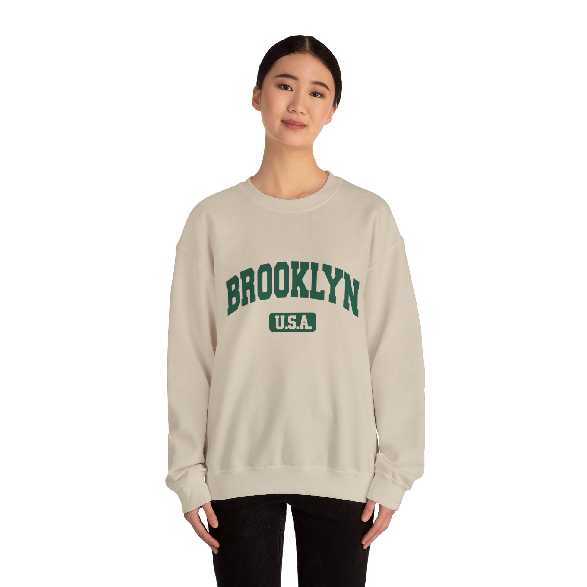 cool print Brooklyn Graphic Crewneck Sweatshirt, Cozy Unisex Sweatshirt, Casual Streetwear, Perfect Gift for Friends, Fall Layering Essential