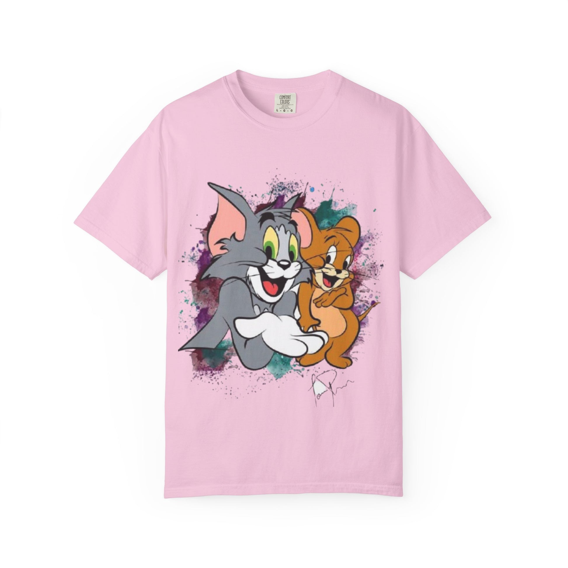 Tom and Jerry Garment-Dyed T-shirt, Cartoon T-shirt, Unisex T-shirt, Funny Shirt, Vintage Cartoon Tee, Gift for Him/Her