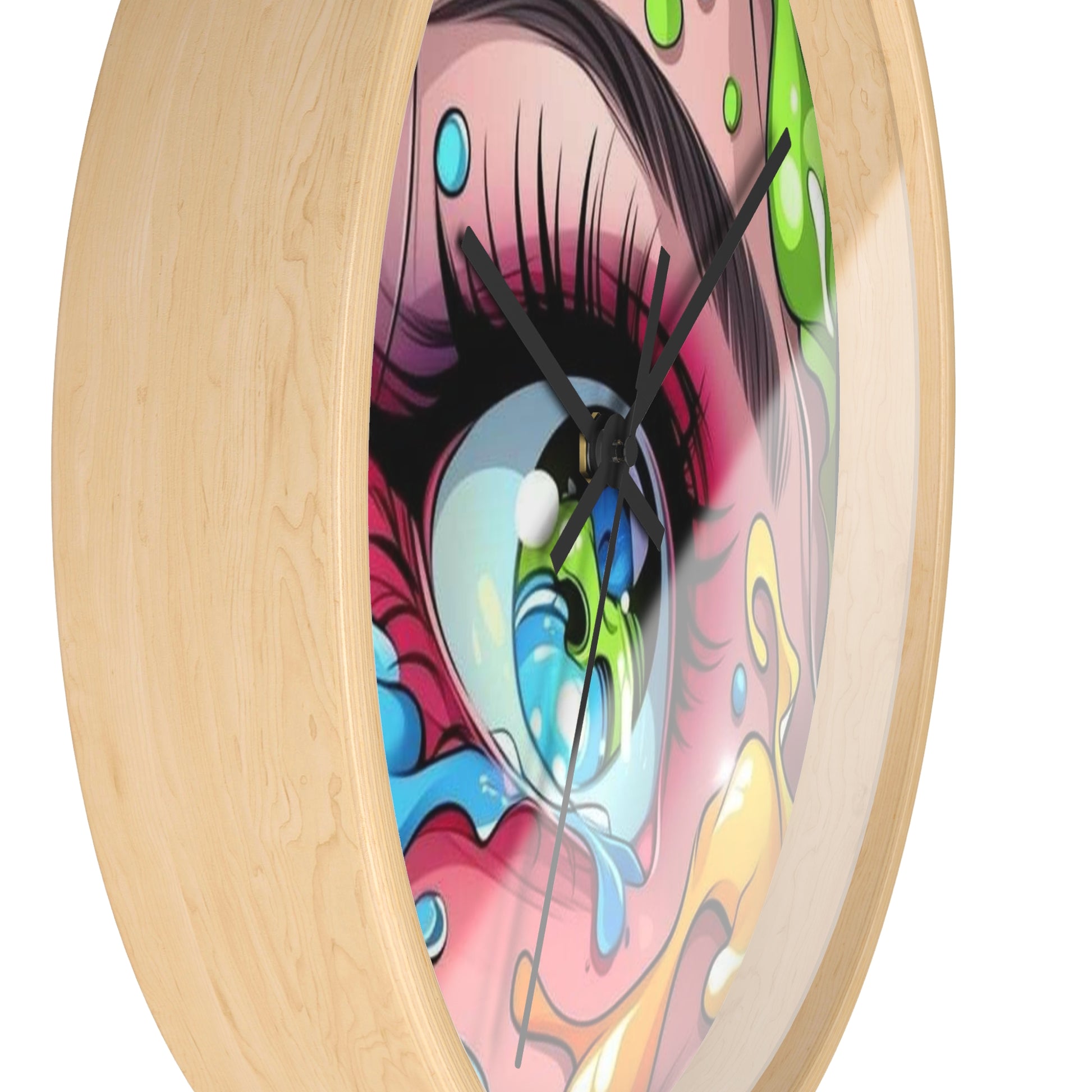 Vibrant Artistic Wall Clock - Eye Design, Colorful Home Decor, Unique Gift, Modern Art, Bedroom Wall Art, Handmade Clock