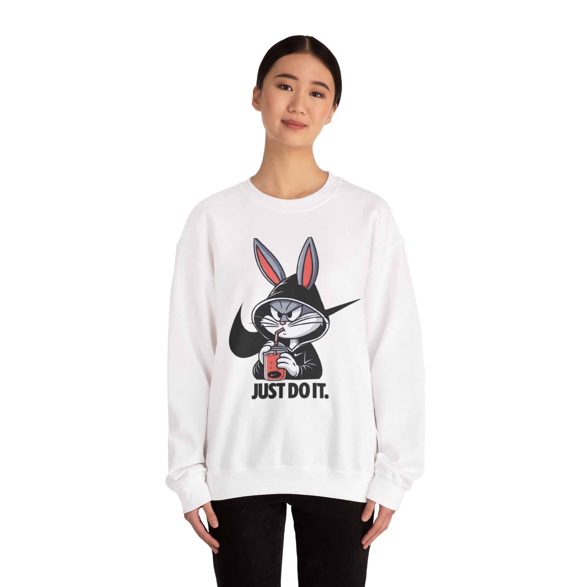 Cool Rabbit Crewneck Sweatshirt, Unisex Sweatshirt, Casual Hoodie, Gift for Him, Cozy Fashionwear