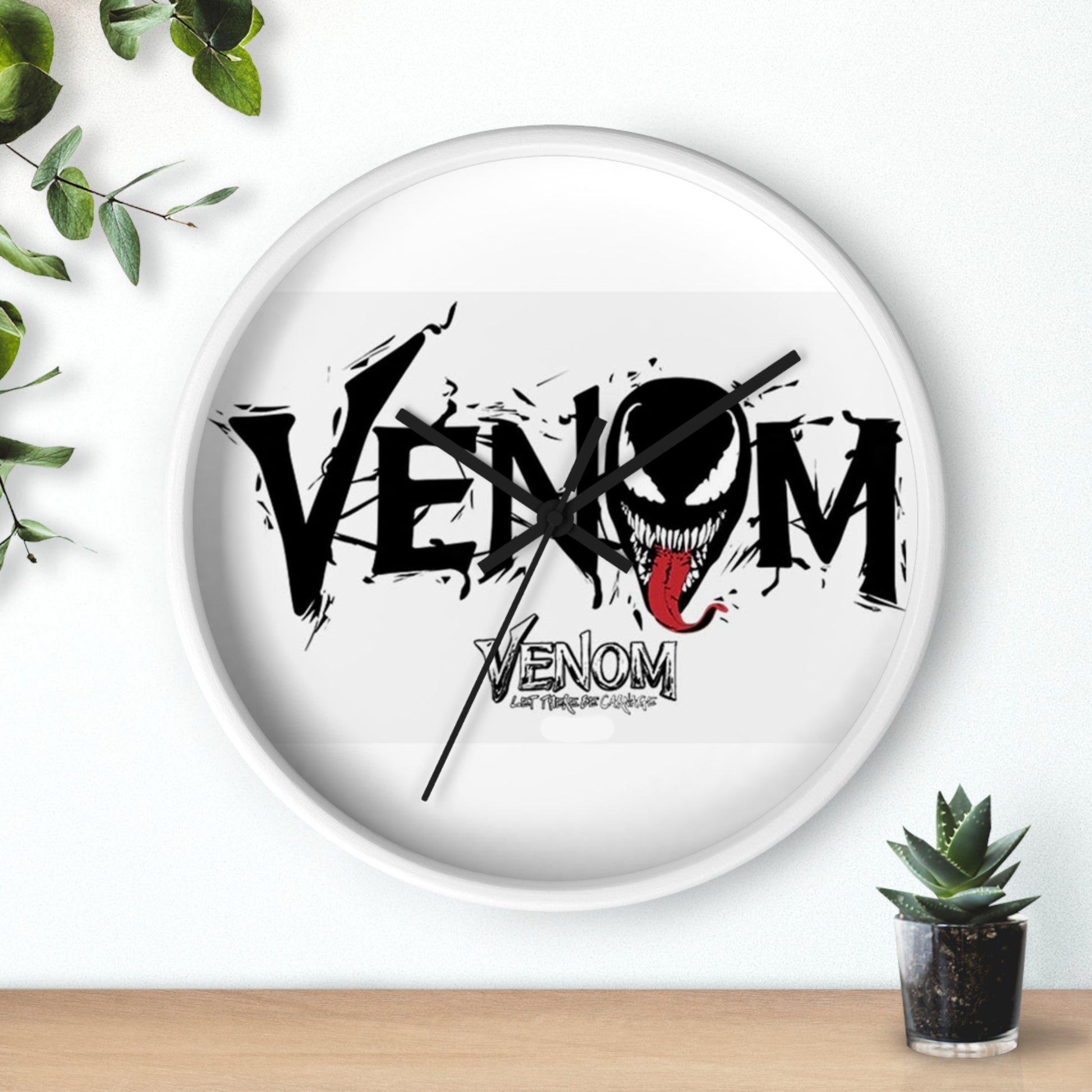 Venom-Inspired Wall Clock for Marvel Fans, Unique Decor, Gift for Comic Lovers, Nerd Room Decor, Stylish Timepiece