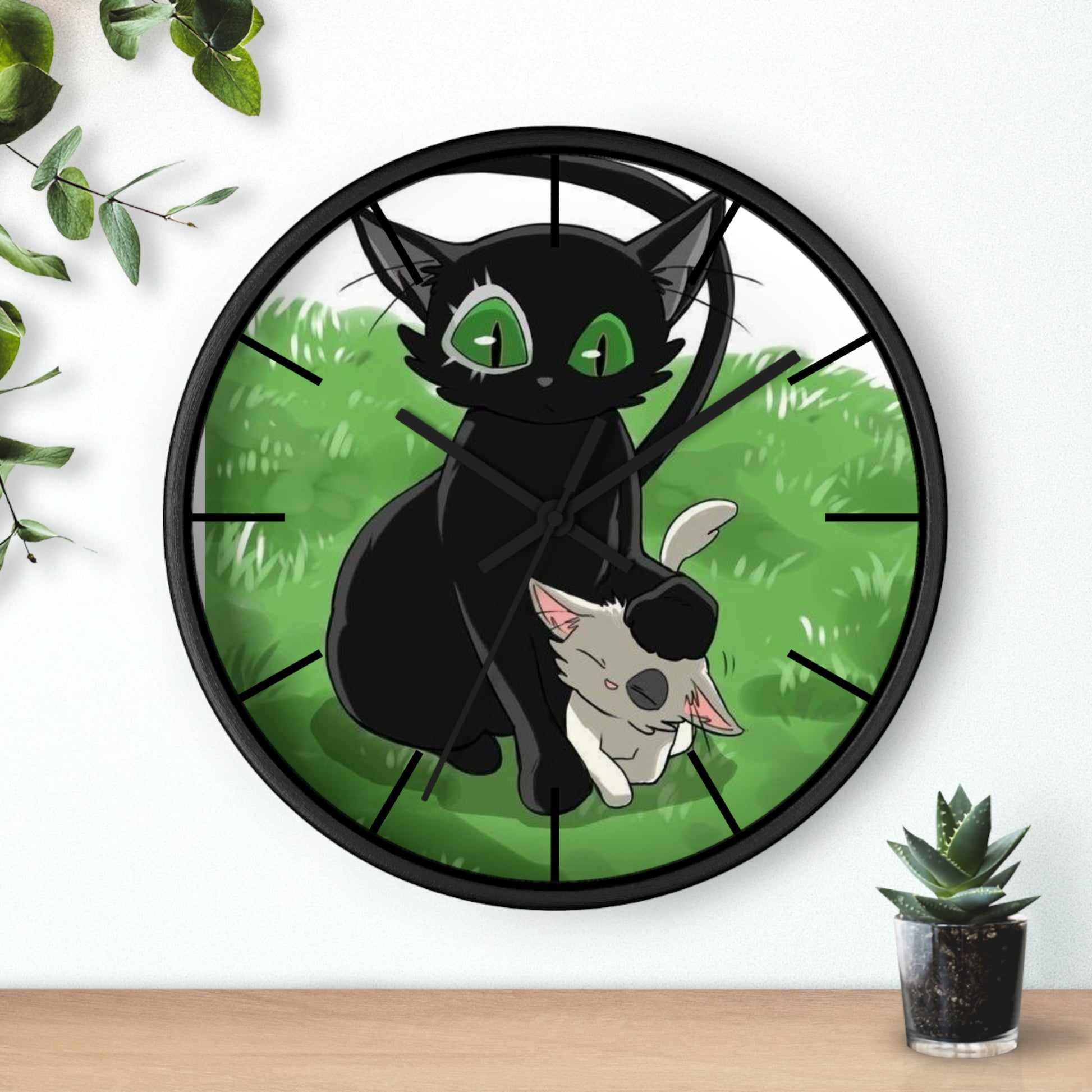 SUZUME Wall Clock, Anime Lover Home Decor, Kids Room Clock, Whimsical Clock Design, Pet Lover Gift