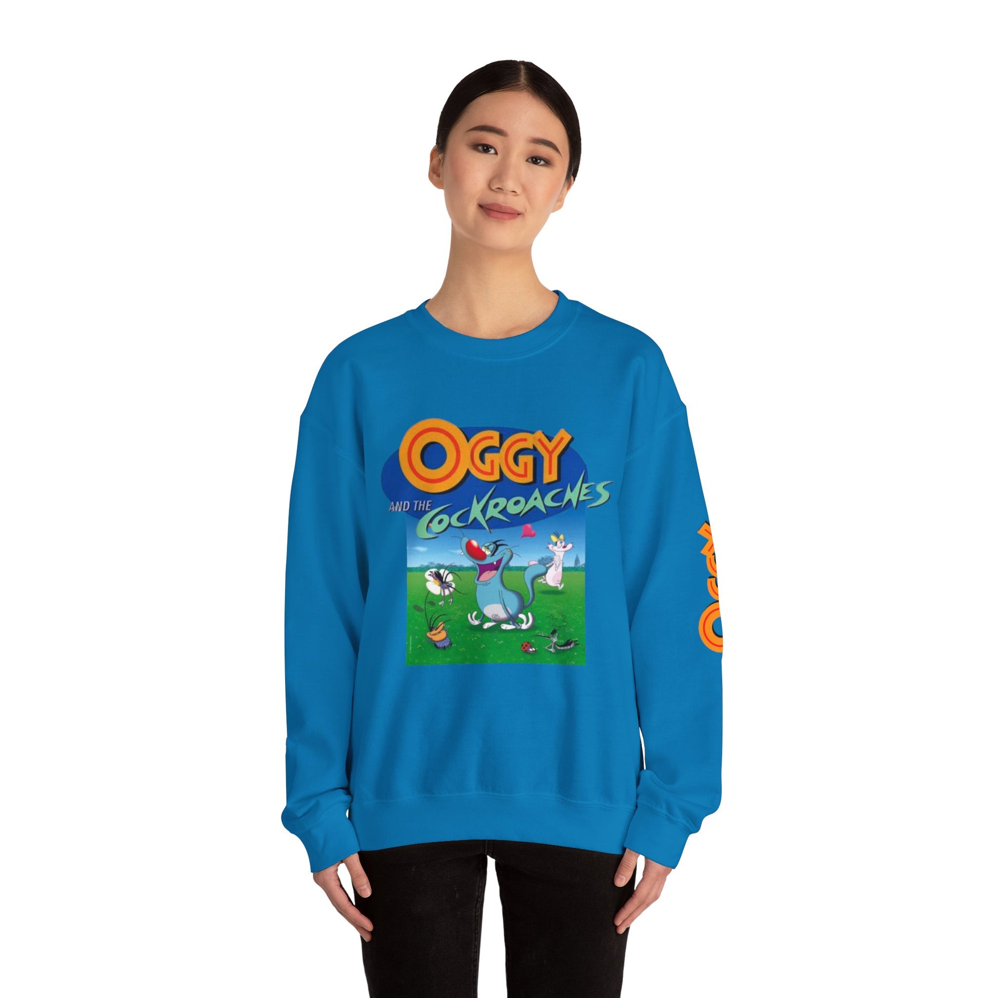 Oggy and the Cockroaches Crewneck Sweatshirt | Fun Gift for Fans, Cozy Apparel, Cartoon Sweatshirt, Casual Wear, Gift for Kids