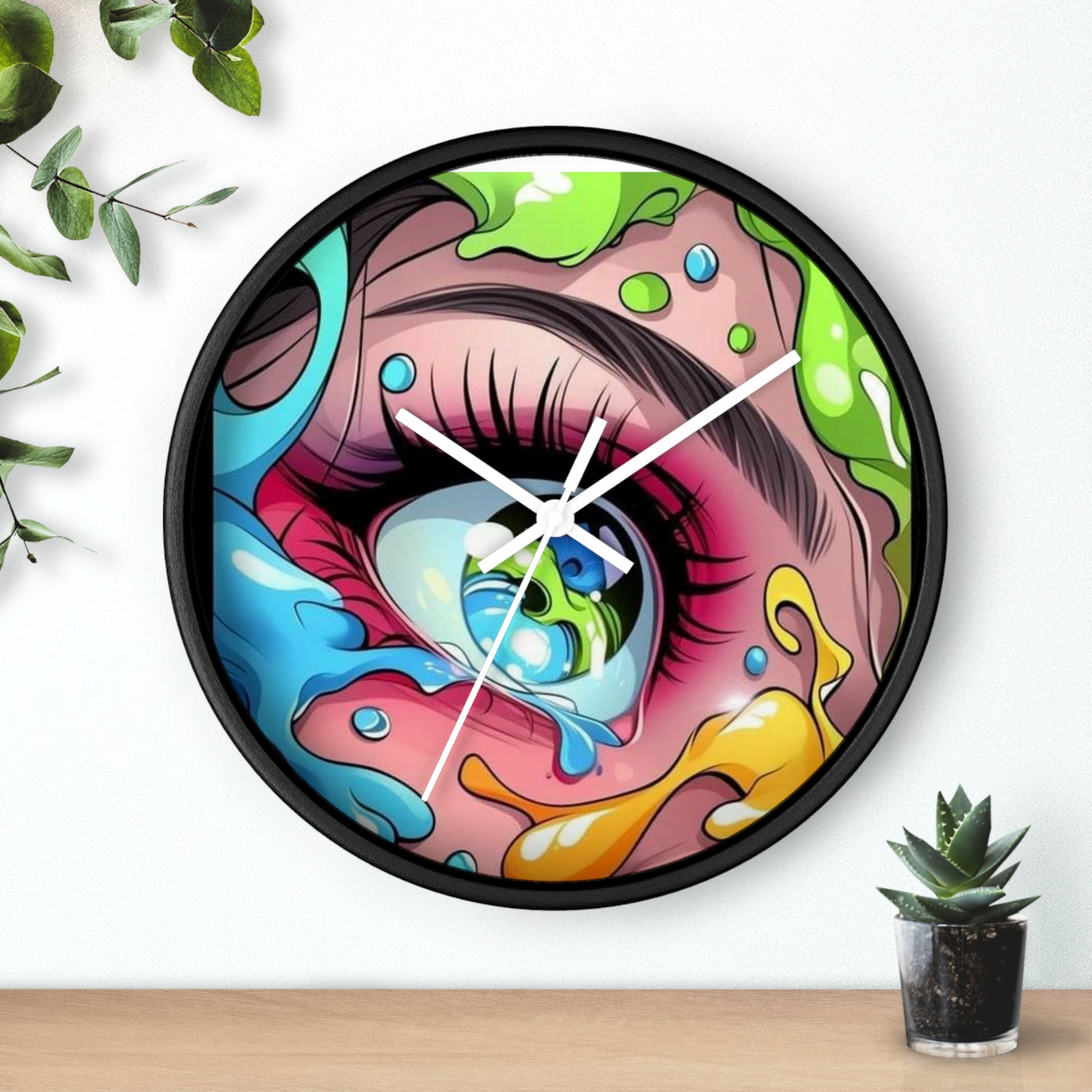 Vibrant Artistic Wall Clock - Eye Design, Colorful Home Decor, Unique Gift, Modern Art, Bedroom Wall Art, Handmade Clock