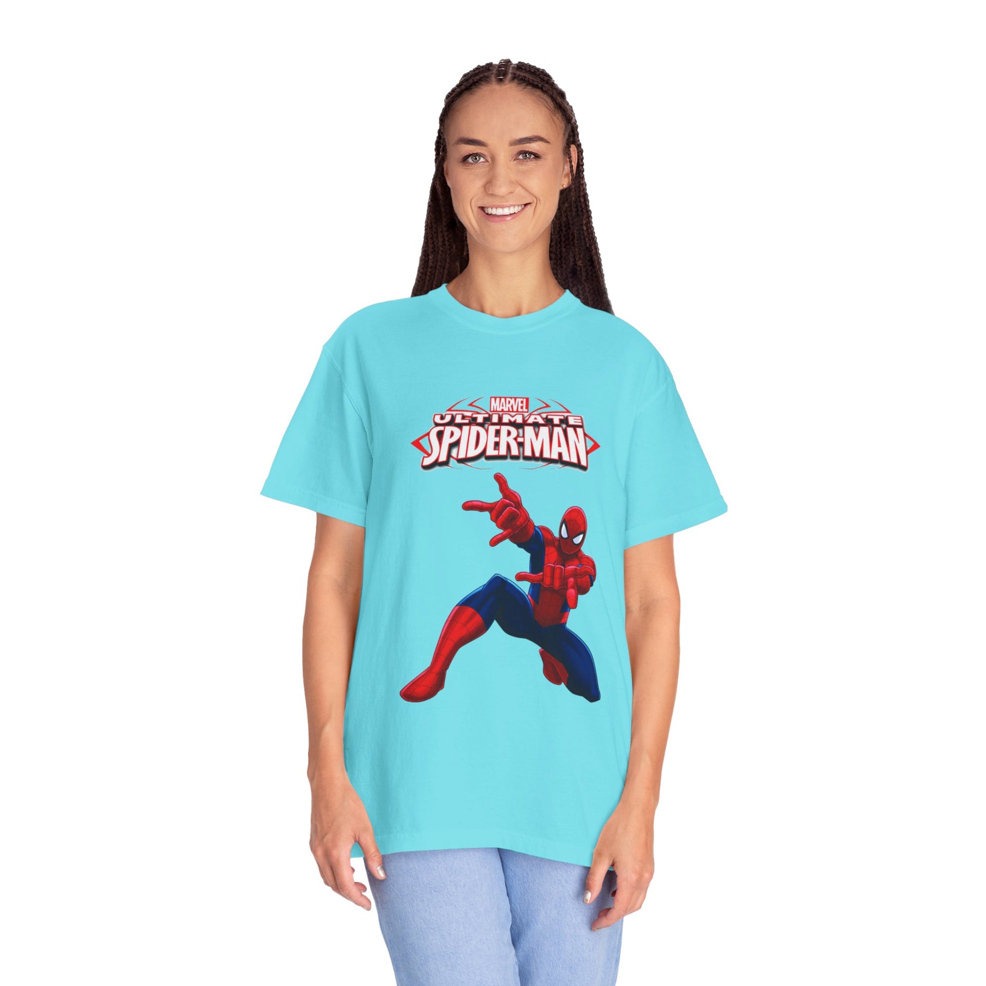 Marvel Spider-Man Unisex Garment-Dyed T-Shirt, Superhero Tee, Comic Fan Gift, Casual Wear, Birthday, Kids Clothing