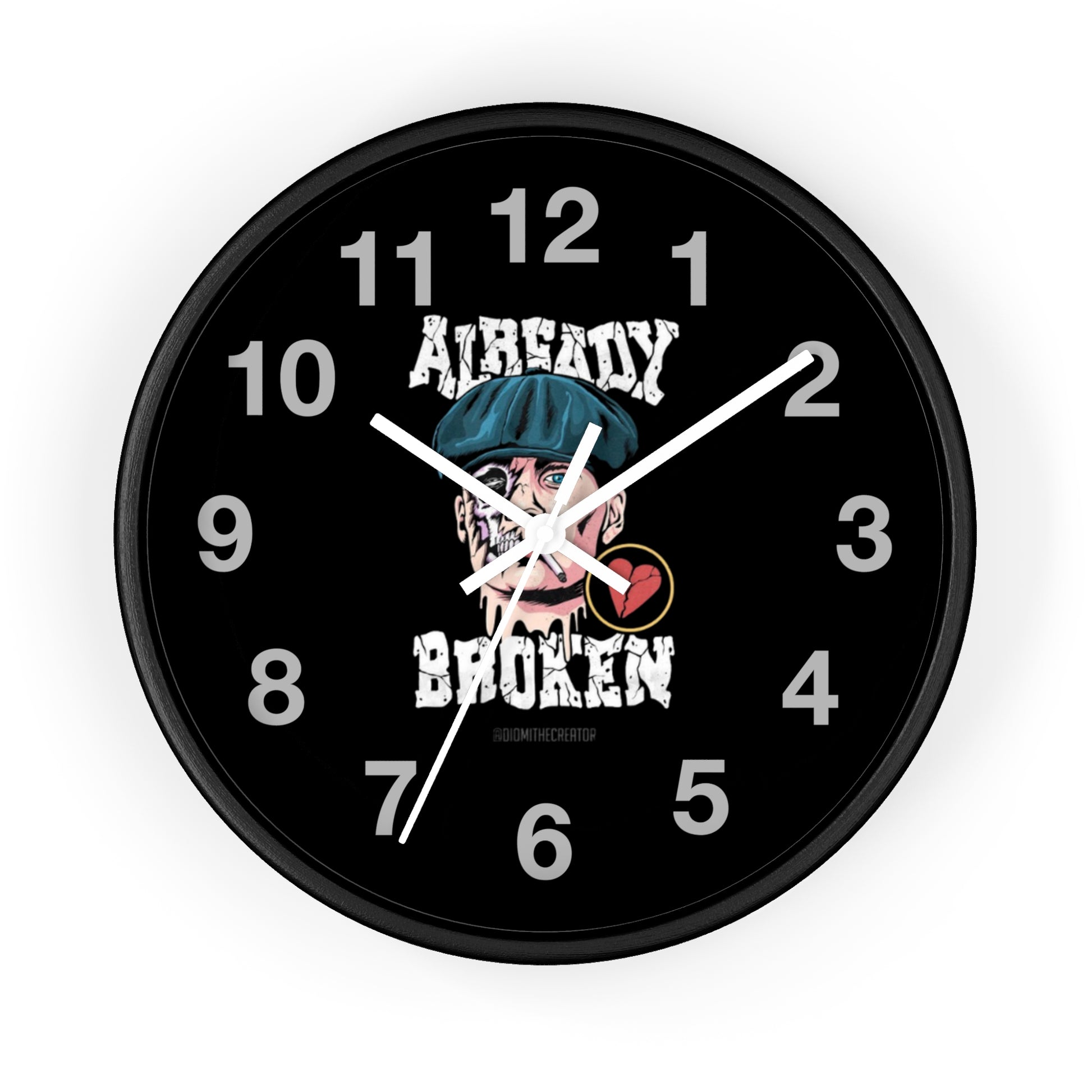 Vintage-Inspired Wall Clock | 'Already Broken' Design | Perfect for Home Decor, Gift, Office, Collectibles, Unique Wall Art