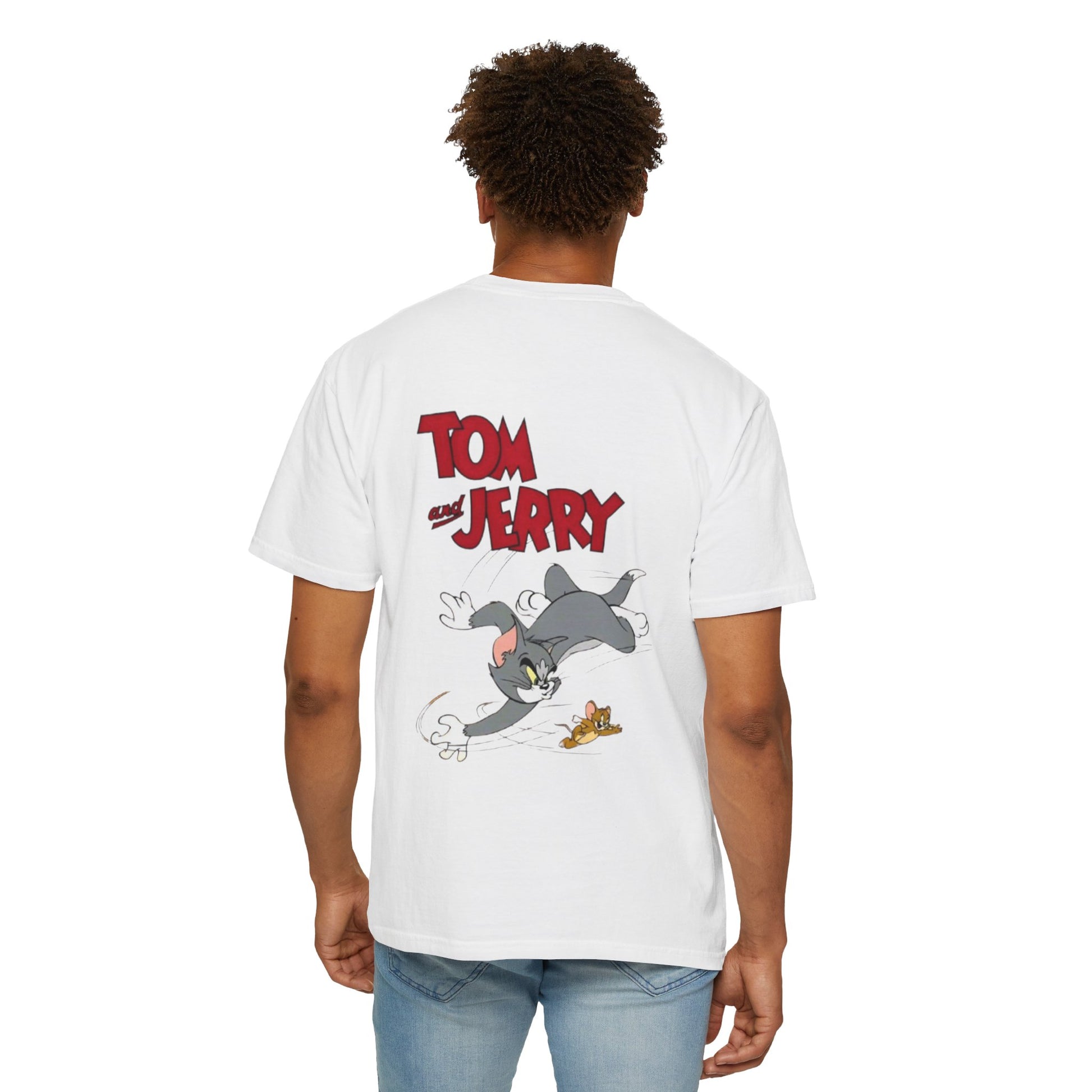 Tom and Jerry Garment-Dyed T-shirt, Cartoon T-shirt, Unisex T-shirt, Funny Shirt, Vintage Cartoon Tee, Gift for Him/Her