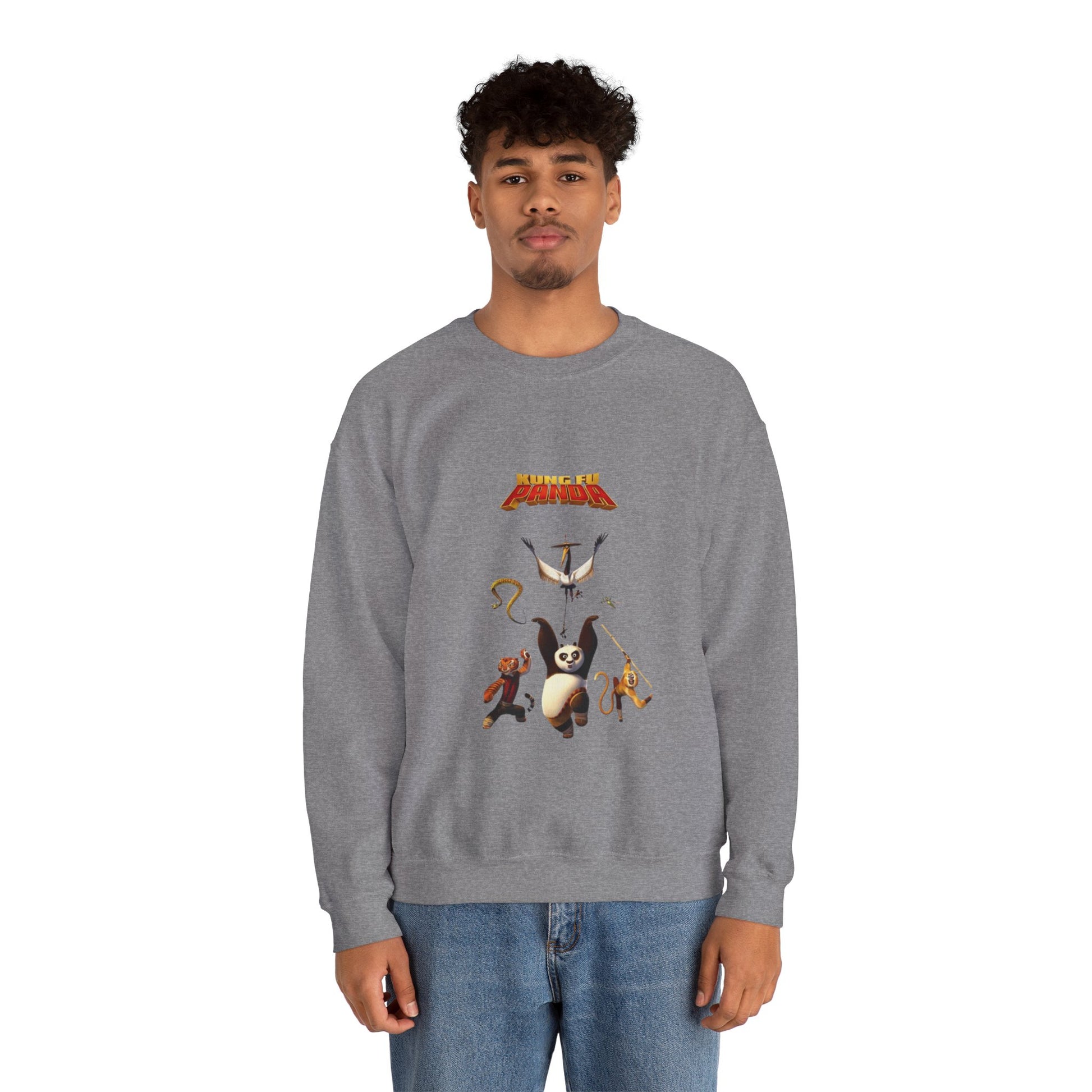KUNFU PANDA Playful Unisex Crewneck Sweatshirt, Cozy Gift for Animal Lovers, Cartoon Apparel, Funny Sweatshirt, Ideal for Everyday Wear