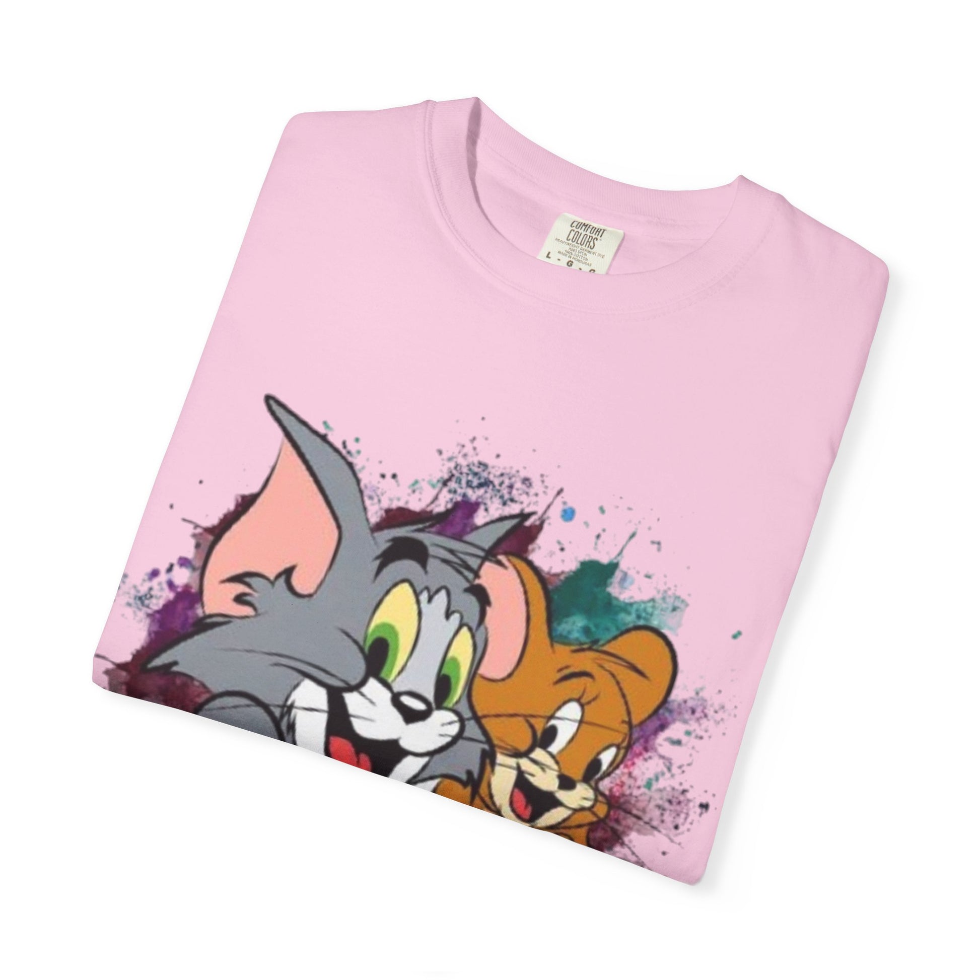 Tom and Jerry Garment-Dyed T-shirt, Cartoon T-shirt, Unisex T-shirt, Funny Shirt, Vintage Cartoon Tee, Gift for Him/Her