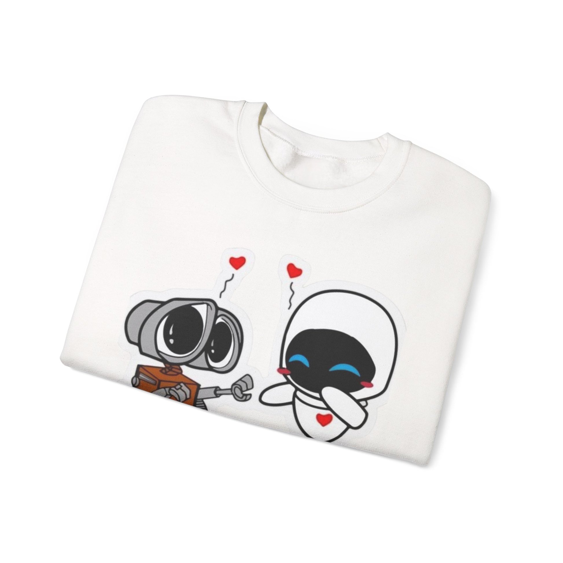 Cute Robot Love Crewneck Sweatshirt, Valentine's Day Gift, Cozy Unisex Pullover, Couple Sweatshirt, Cute Graphic Apparel