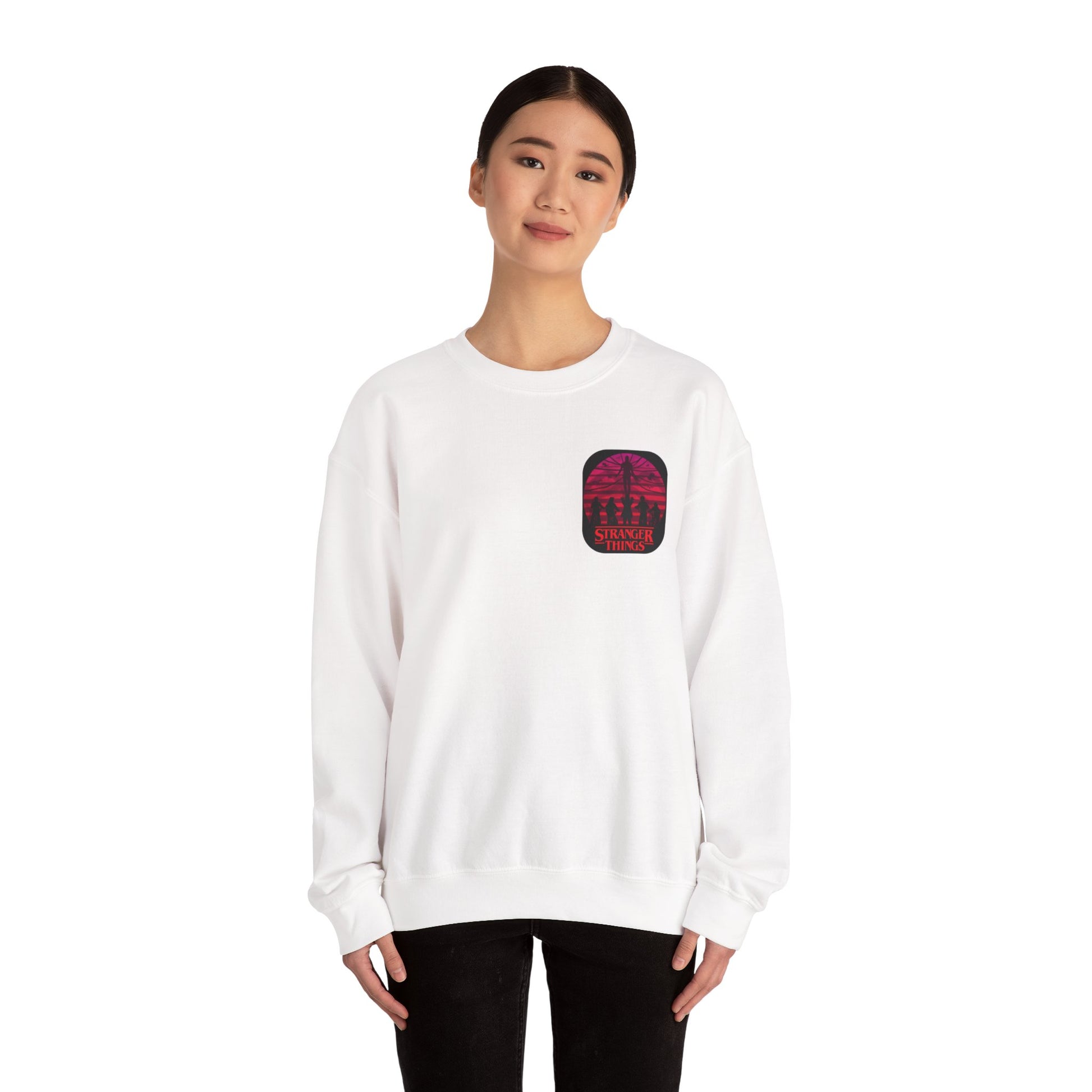 Stranger things Artistic Crewneck Sweatshirt, Cozy Sweatshirt, Unique Gift, Gender Neutral Apparel, Creative Fashion, Everyday Wear, Casual Style