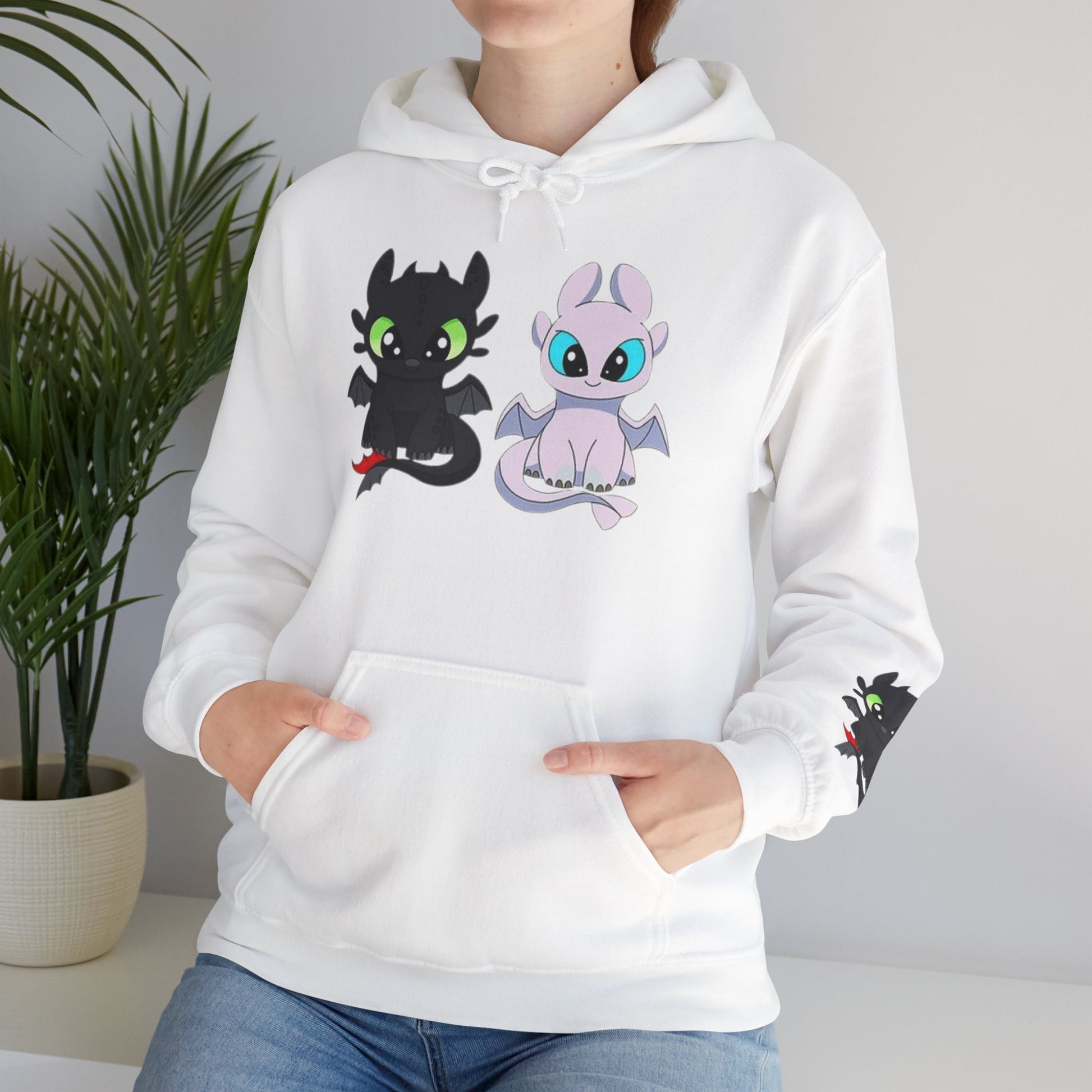 Cute Dragon & Monster Unisex Hoodie, Cozy Sweatshirt for Kids and Adults, Funny Gift for Halloween, Anime Lovers, Stylish Casual Wear