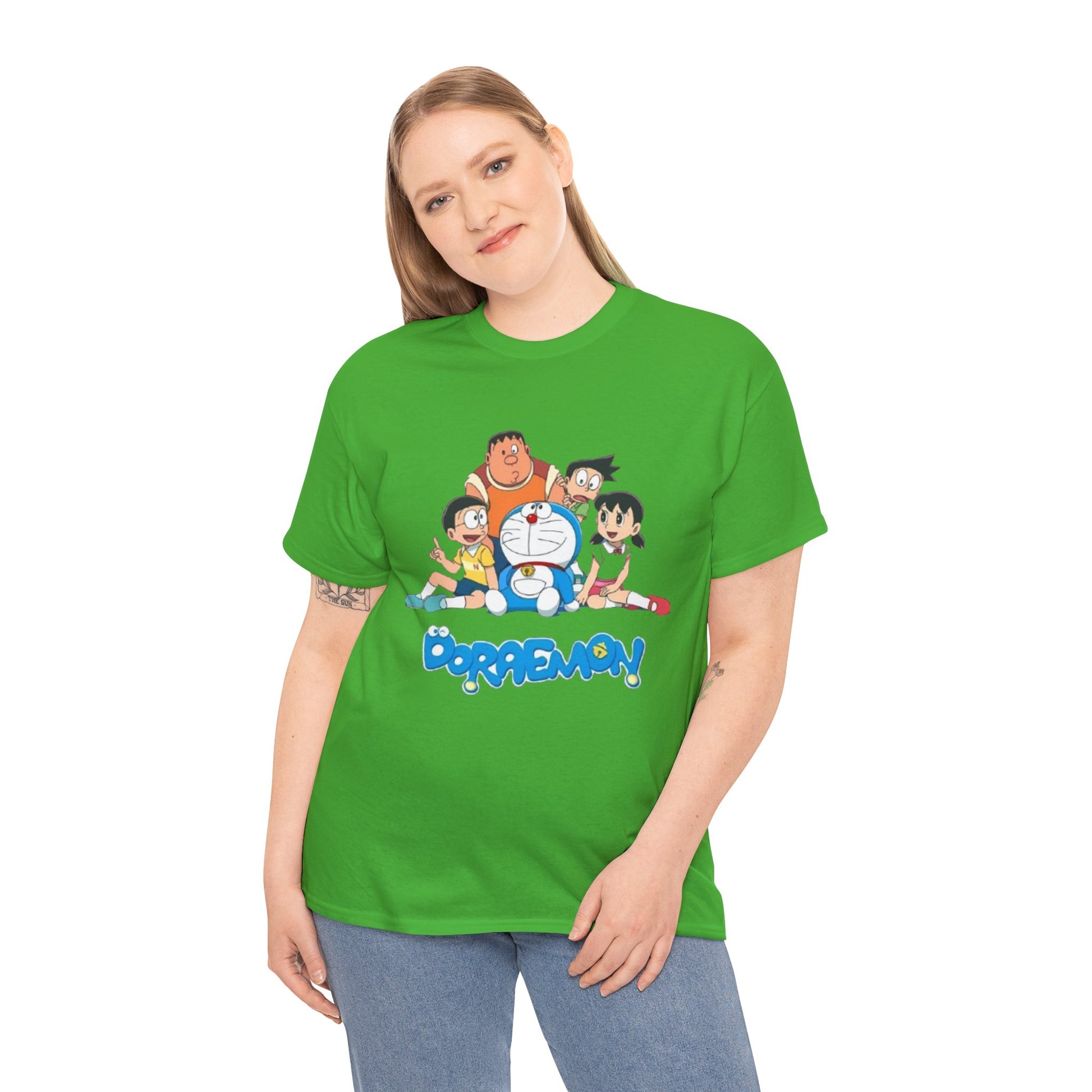 Doraemon Vintage Cartoon Unisex Tee - Nostalgic Gift for Fans, Oversized Cotton Shirt, Anime Merchandise, Casual Wear, Everyday Comfort