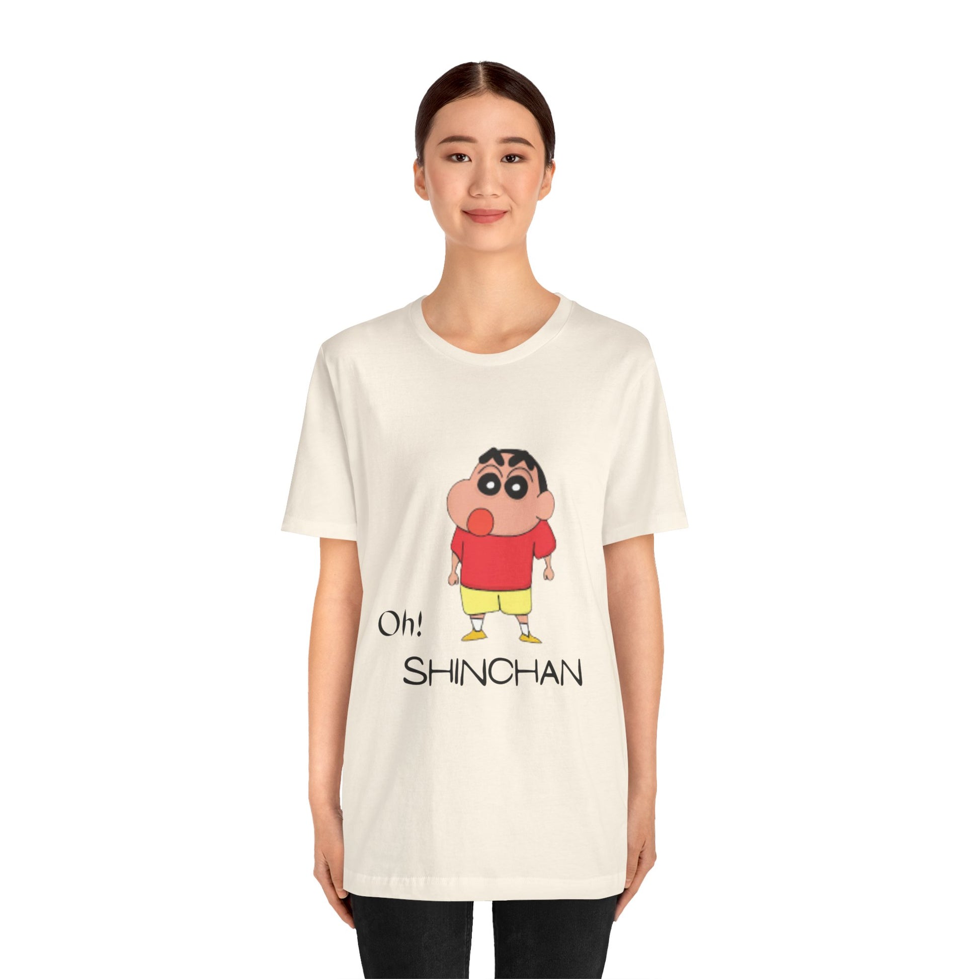 Oh! Shinchan Unisex Jersey Tee, Cartoon Tee, Gift for Kids, Anime Shirt, Funny Graphic T-Shirt, Casual Fun Wear
