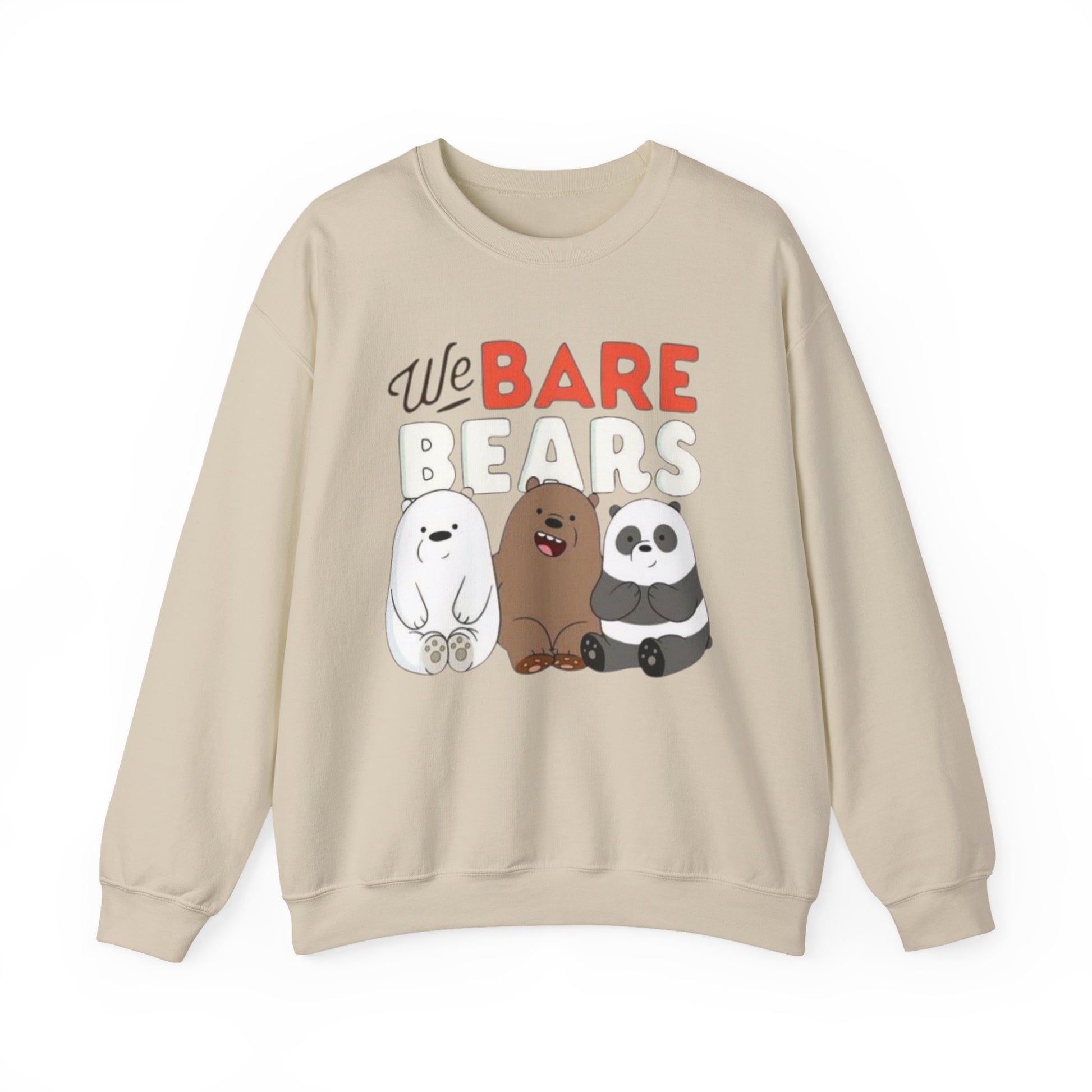 Cozy Cartoon Sweatshirt for Bear Lovers, We Bare Bears Crewneck, Cute Gift for Birthdays, Casual Wear, Animal Lover Apparel