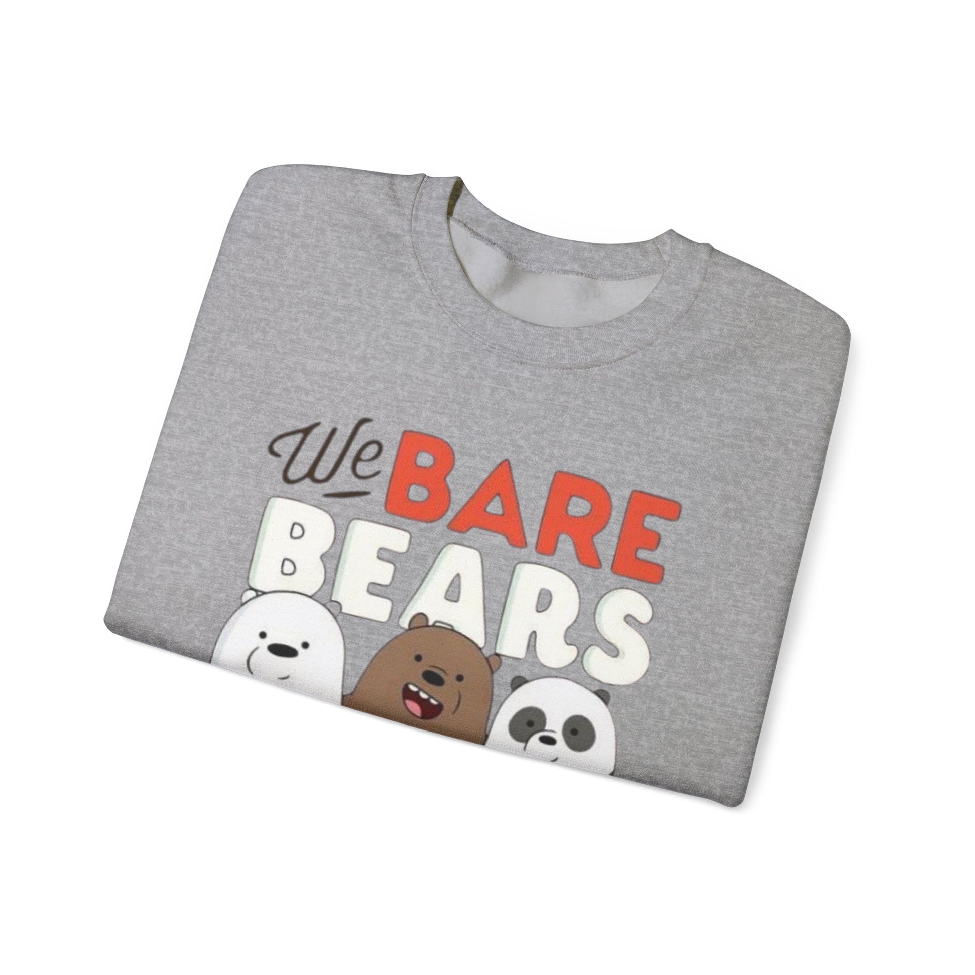 Cozy Cartoon Sweatshirt for Bear Lovers, We Bare Bears Crewneck, Cute Gift for Birthdays, Casual Wear, Animal Lover Apparel