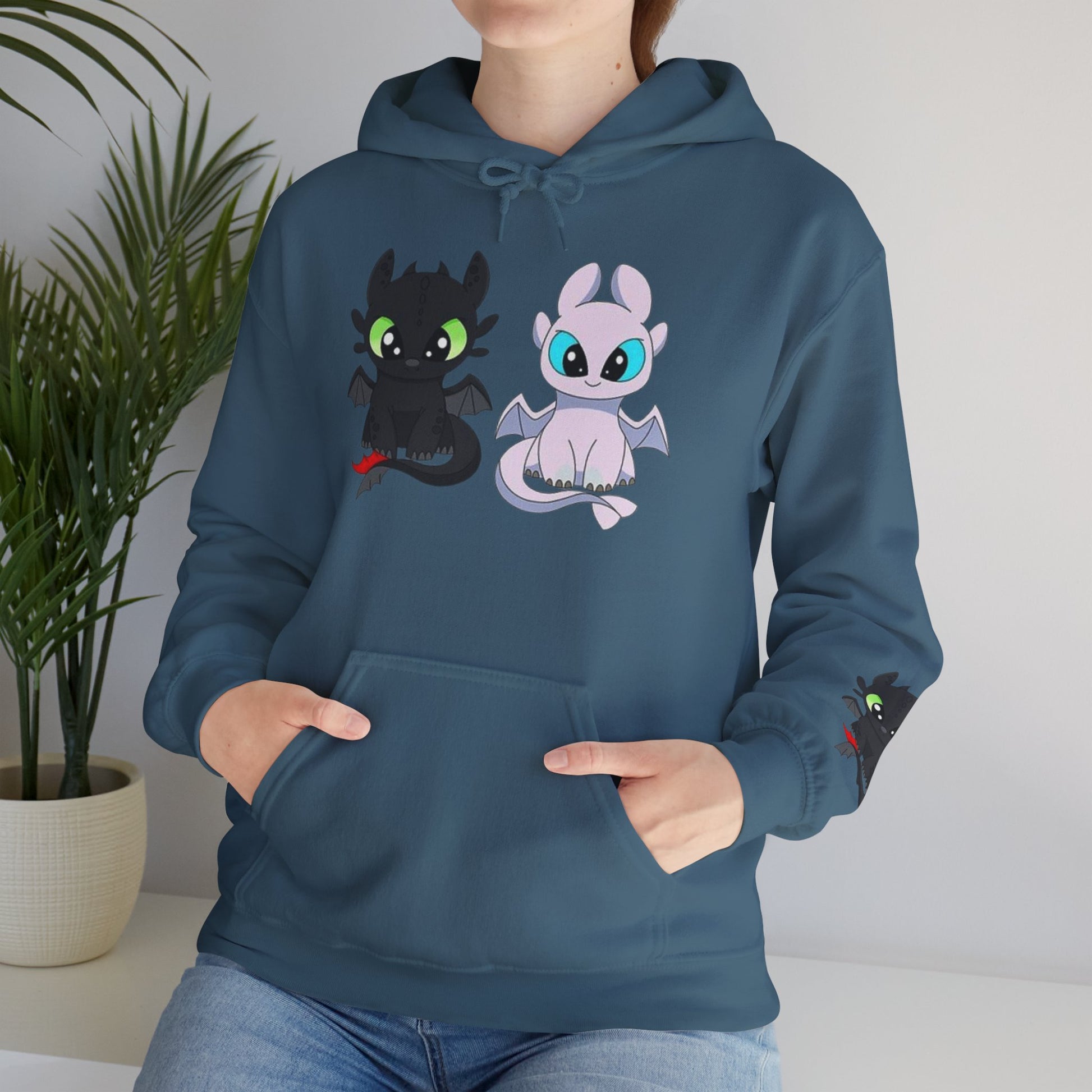 Cute Dragon & Monster Unisex Hoodie, Cozy Sweatshirt for Kids and Adults, Funny Gift for Halloween, Anime Lovers, Stylish Casual Wear