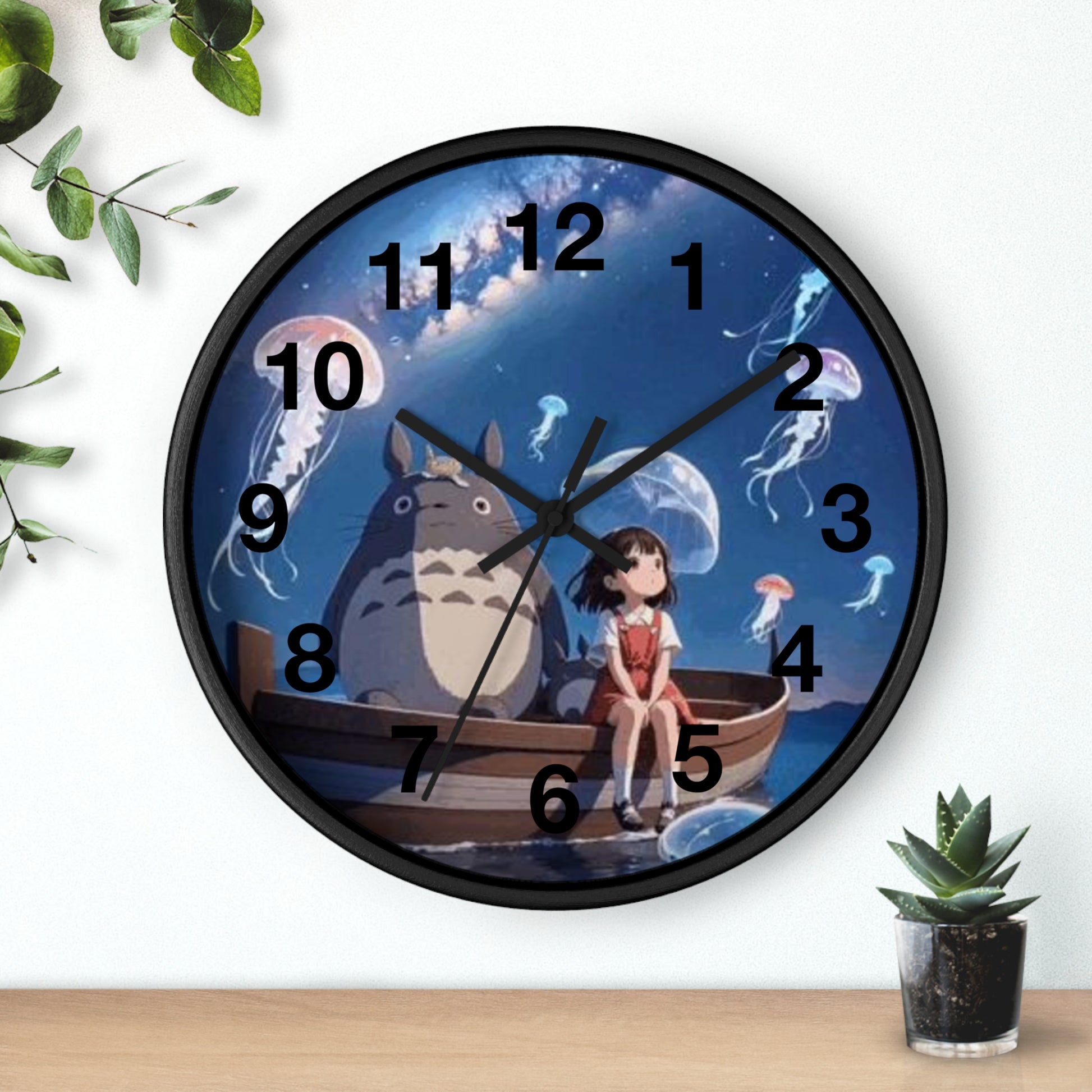 Whimsical Totoro Wall Clock - Anime Inspired Home Decor, Perfect Gift for Studio Ghibli Fans, Kid's Room Decor, Unique Clock