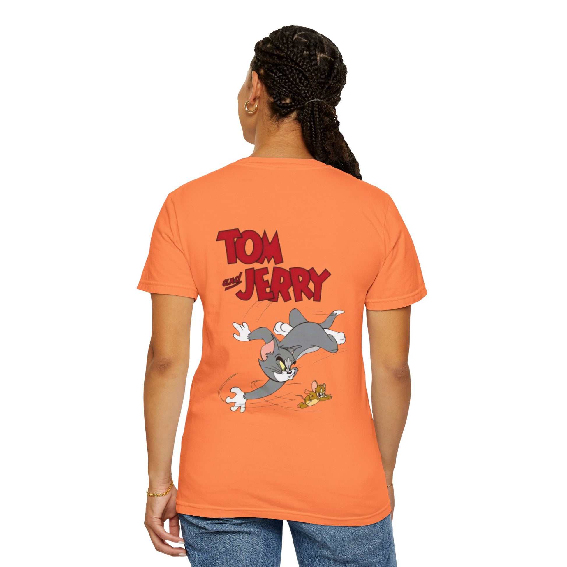 Tom and Jerry Garment-Dyed T-shirt, Cartoon T-shirt, Unisex T-shirt, Funny Shirt, Vintage Cartoon Tee, Gift for Him/Her