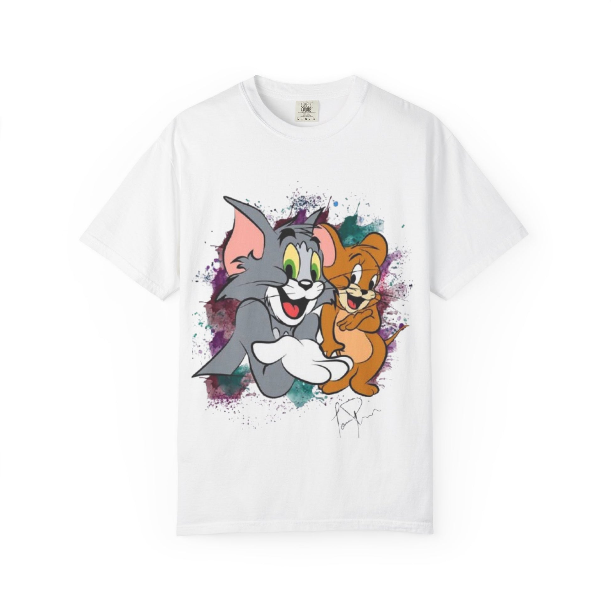 Tom and Jerry Garment-Dyed T-shirt, Cartoon T-shirt, Unisex T-shirt, Funny Shirt, Vintage Cartoon Tee, Gift for Him/Her