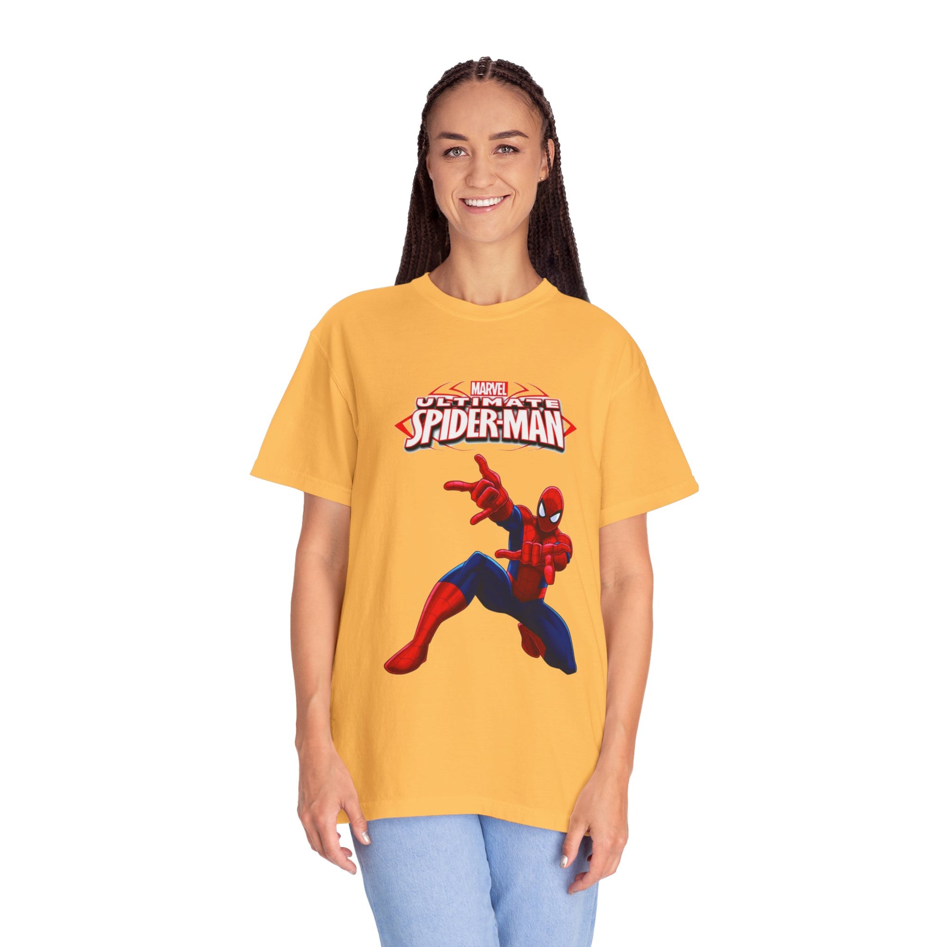 Marvel Spider-Man Unisex Garment-Dyed T-Shirt, Superhero Tee, Comic Fan Gift, Casual Wear, Birthday, Kids Clothing