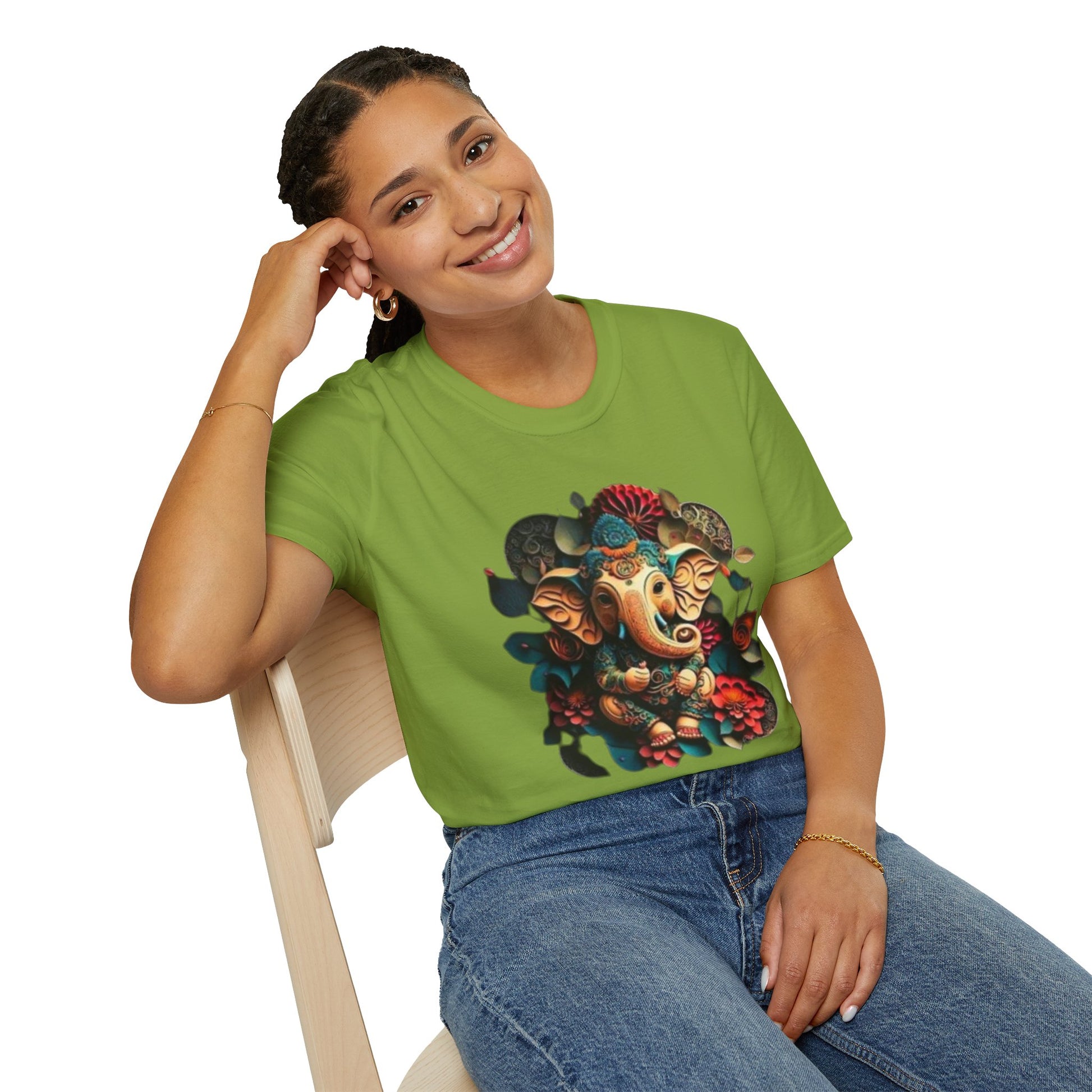 Ganesh T-Shirt, Spiritual Wear, Unisex Festival Apparel, Gifts for Ganesha Chaturthi, Eco-Friendly Fashion