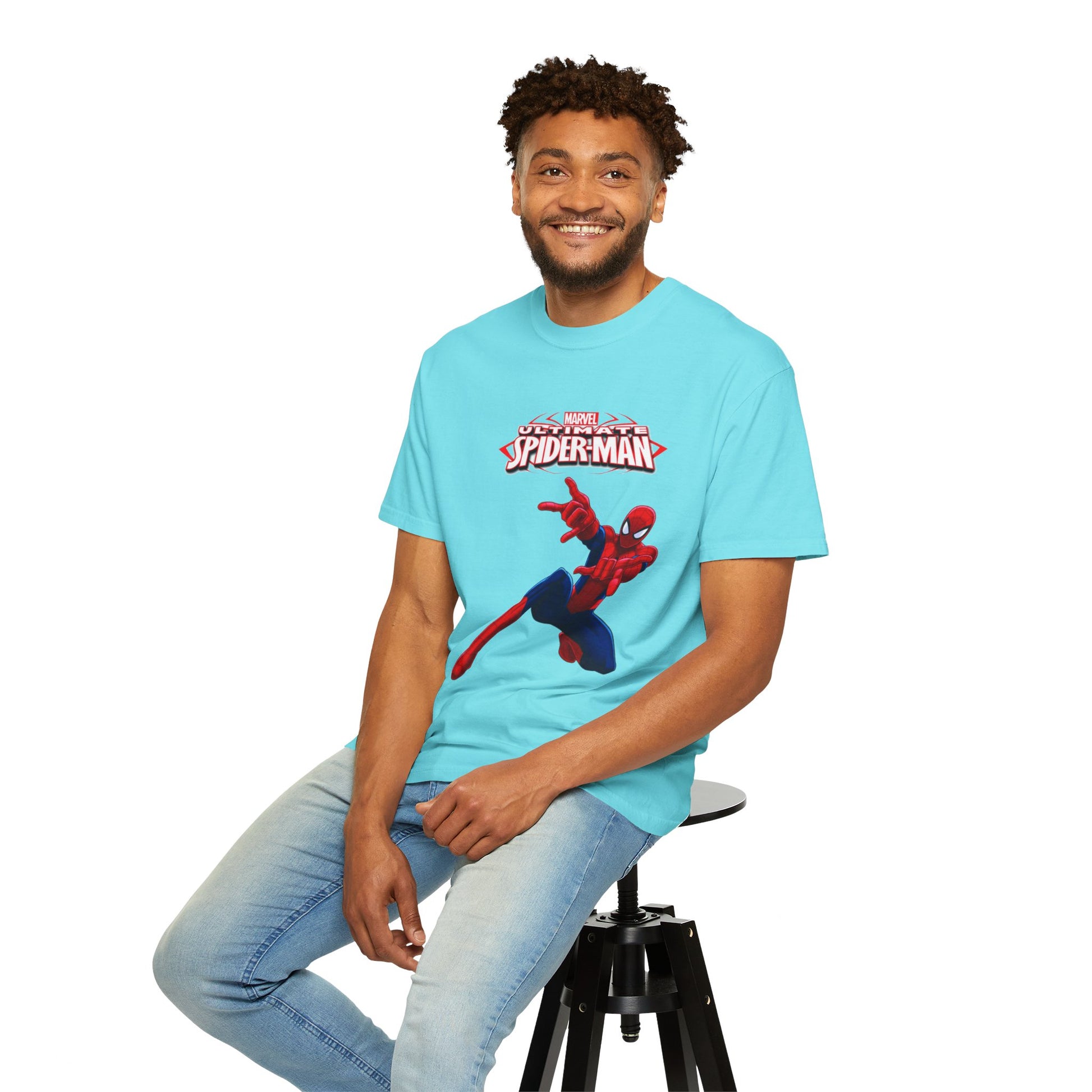 Marvel Spider-Man Unisex Garment-Dyed T-Shirt, Superhero Tee, Comic Fan Gift, Casual Wear, Birthday, Kids Clothing