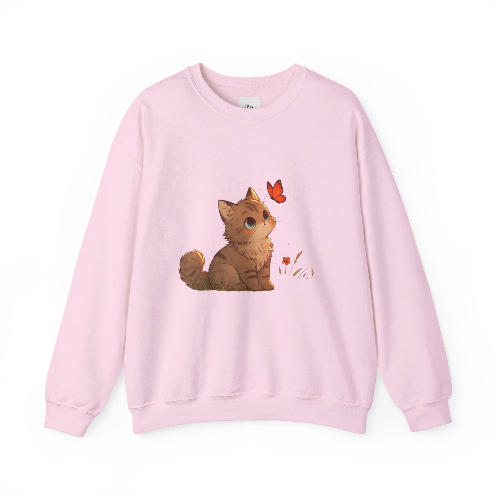 Cozy Cat & Butterfly Sweatshirt - Cute Unisex Crewneck Perfect for Cat Lovers, Gifts for Pet Owners, Fall Fashion, Casual Wear