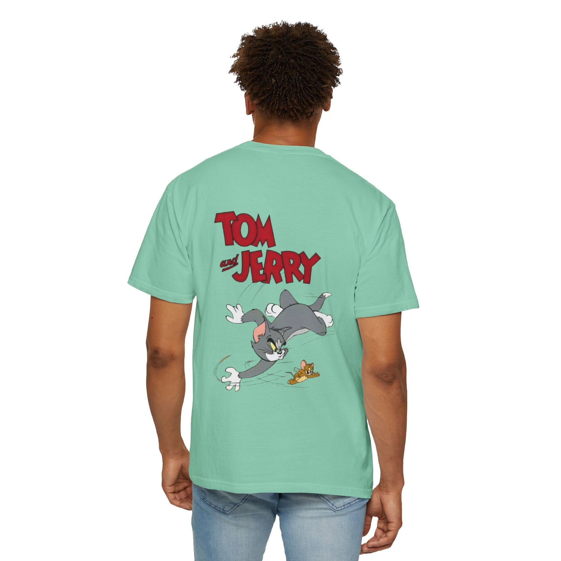 Tom and Jerry Garment-Dyed T-shirt, Cartoon T-shirt, Unisex T-shirt, Funny Shirt, Vintage Cartoon Tee, Gift for Him/Her