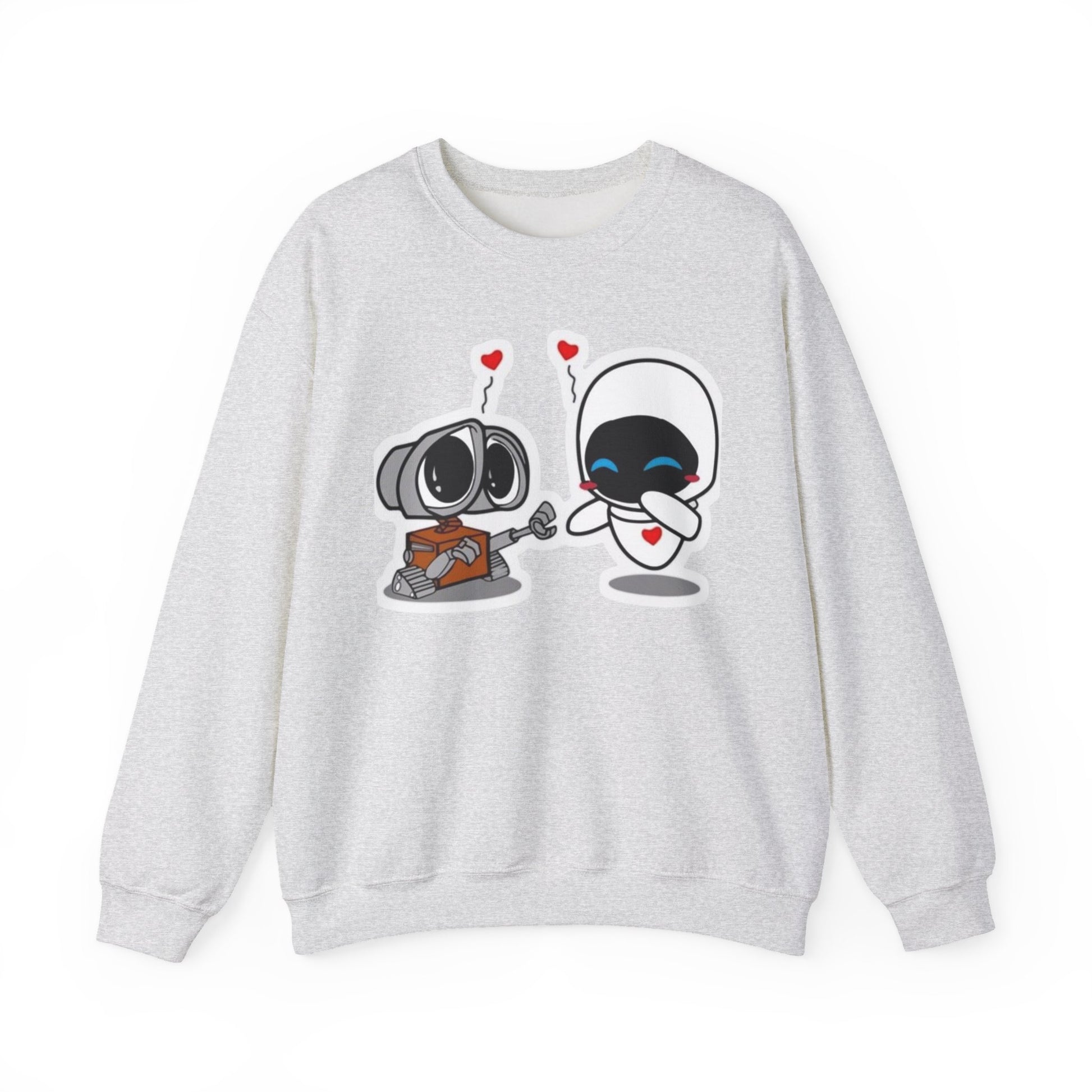 Cute Robot Love Crewneck Sweatshirt, Valentine's Day Gift, Cozy Unisex Pullover, Couple Sweatshirt, Cute Graphic Apparel
