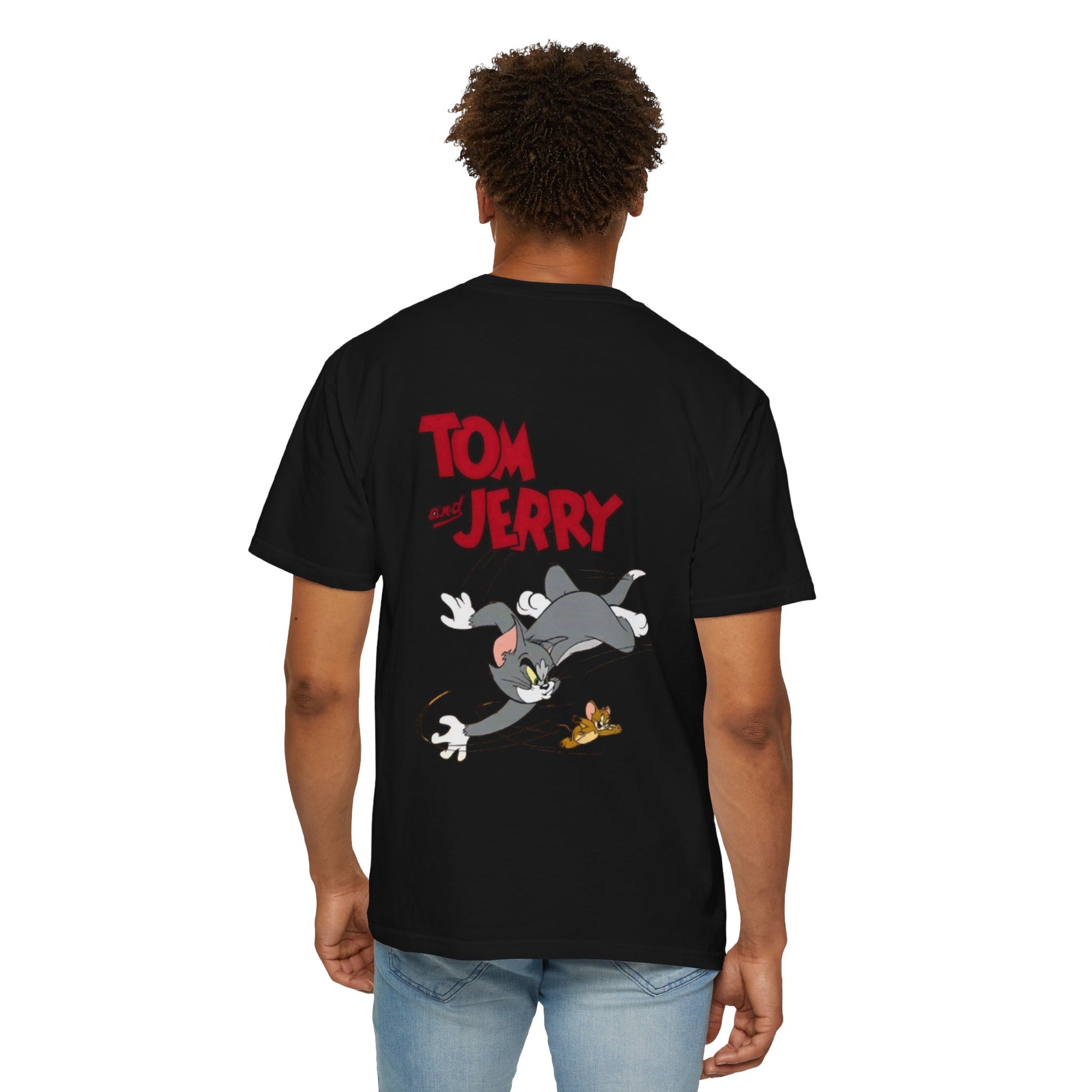 Tom and Jerry Garment-Dyed T-shirt, Cartoon T-shirt, Unisex T-shirt, Funny Shirt, Vintage Cartoon Tee, Gift for Him/Her