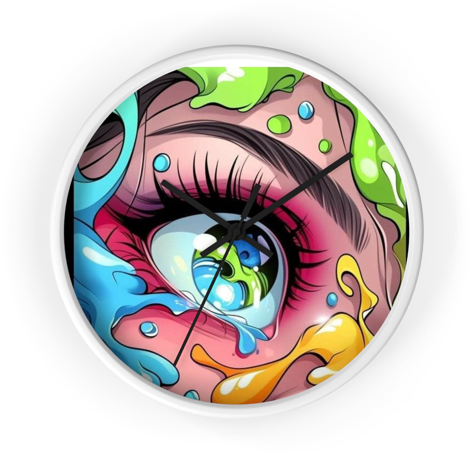 Vibrant Artistic Wall Clock - Eye Design, Colorful Home Decor, Unique Gift, Modern Art, Bedroom Wall Art, Handmade Clock
