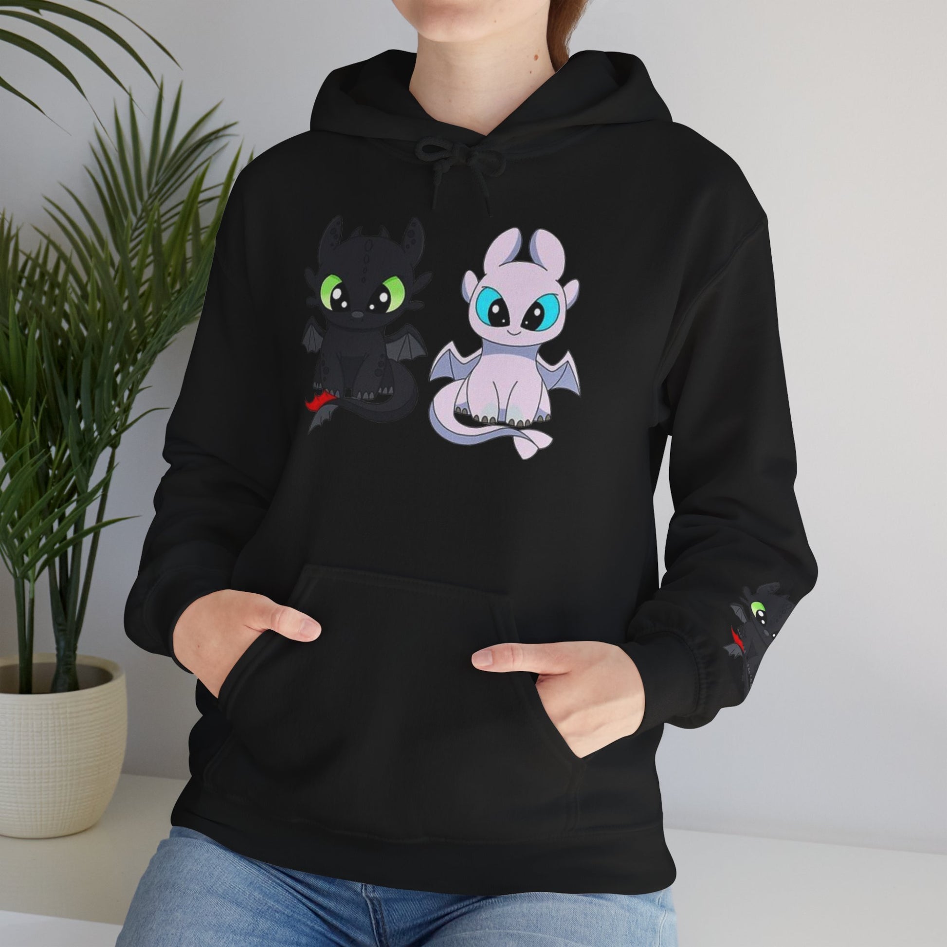 Cute Dragon & Monster Unisex Hoodie, Cozy Sweatshirt for Kids and Adults, Funny Gift for Halloween, Anime Lovers, Stylish Casual Wear