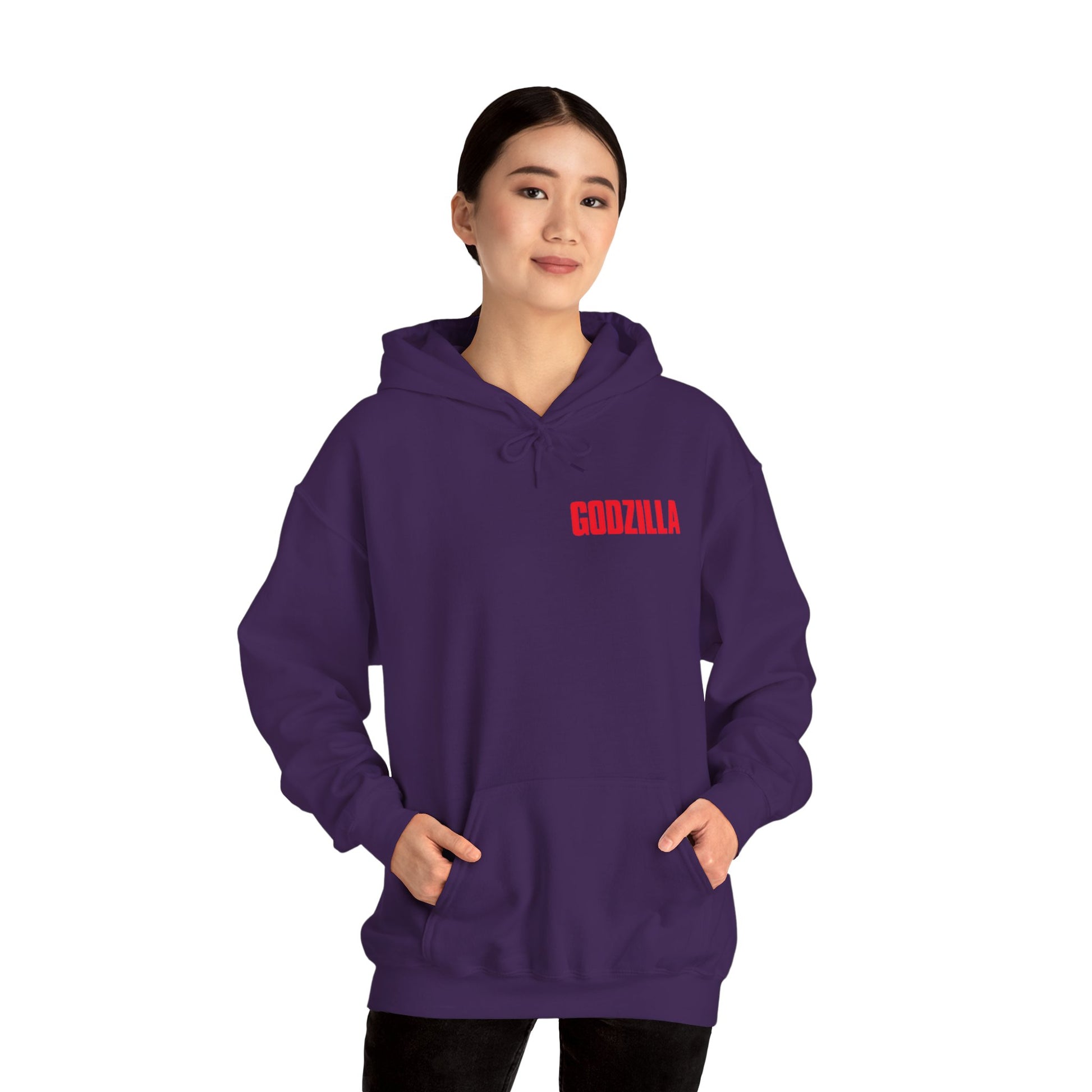 GODZILLA Unisex Heavy Blend Hooded Sweatshirt, Movie Merchandise, Geek Fashion, Comfort Wear, Gift for Fan