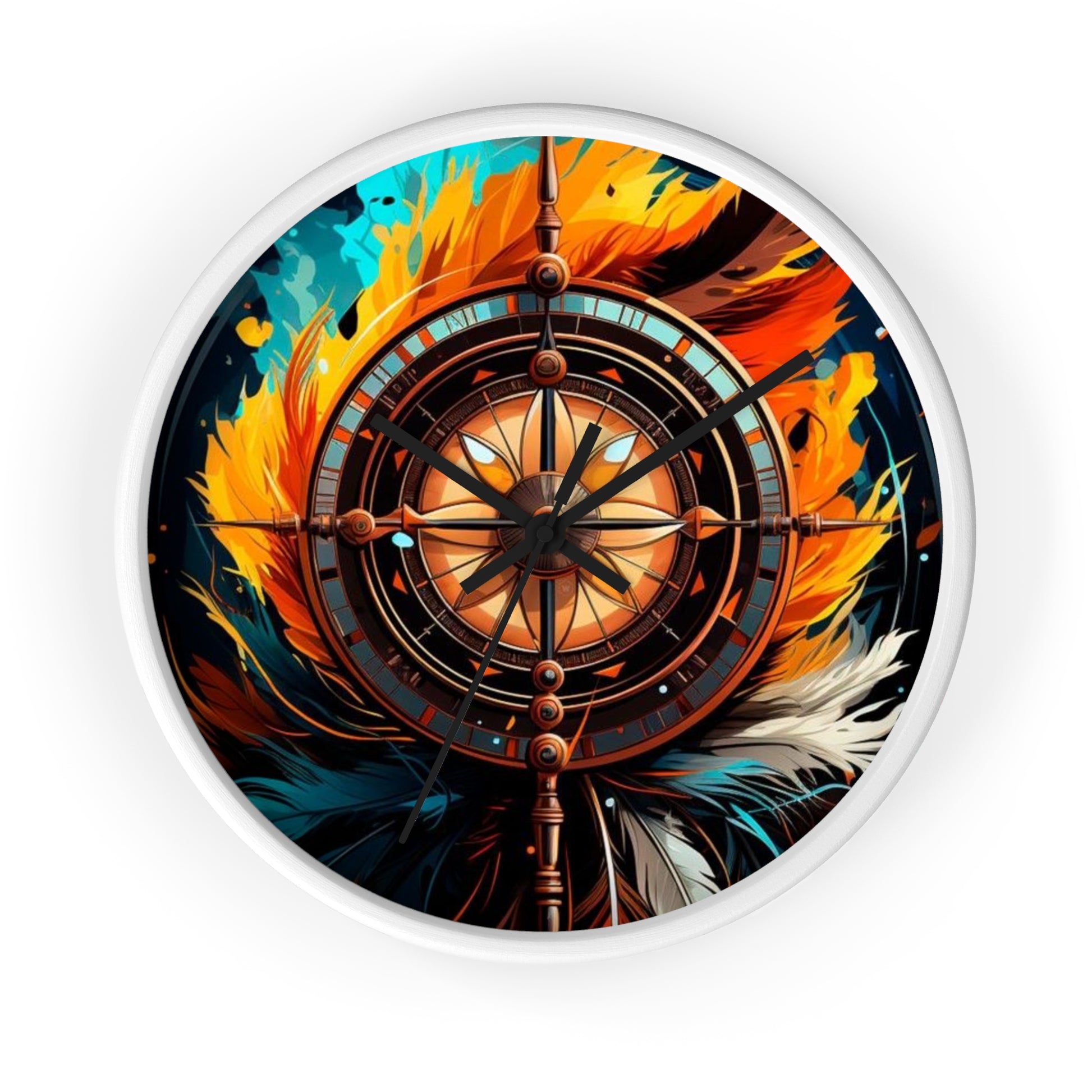 Vibrant Fire-Inspired Wall Clock, Home Decor for Bohemian Style, Unique Gift for Birthdays, Art Lovers, and Housewarming