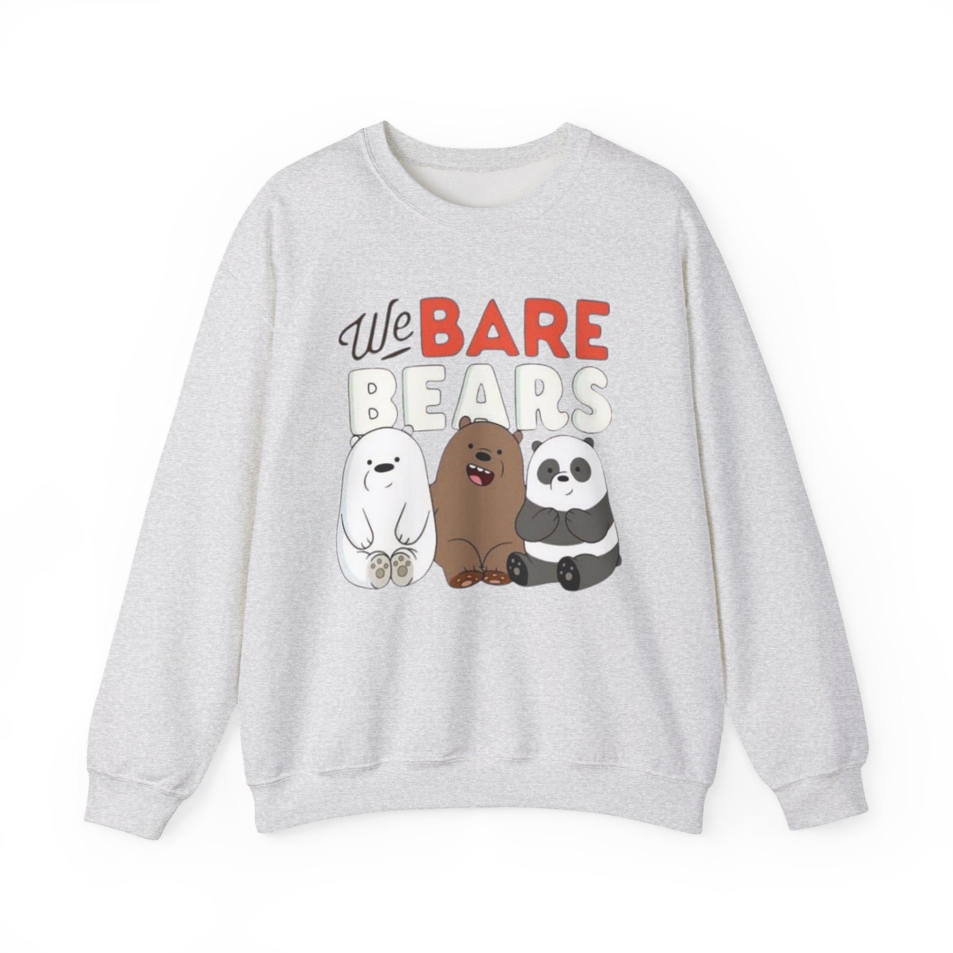 Cozy Cartoon Sweatshirt for Bear Lovers, We Bare Bears Crewneck, Cute Gift for Birthdays, Casual Wear, Animal Lover Apparel