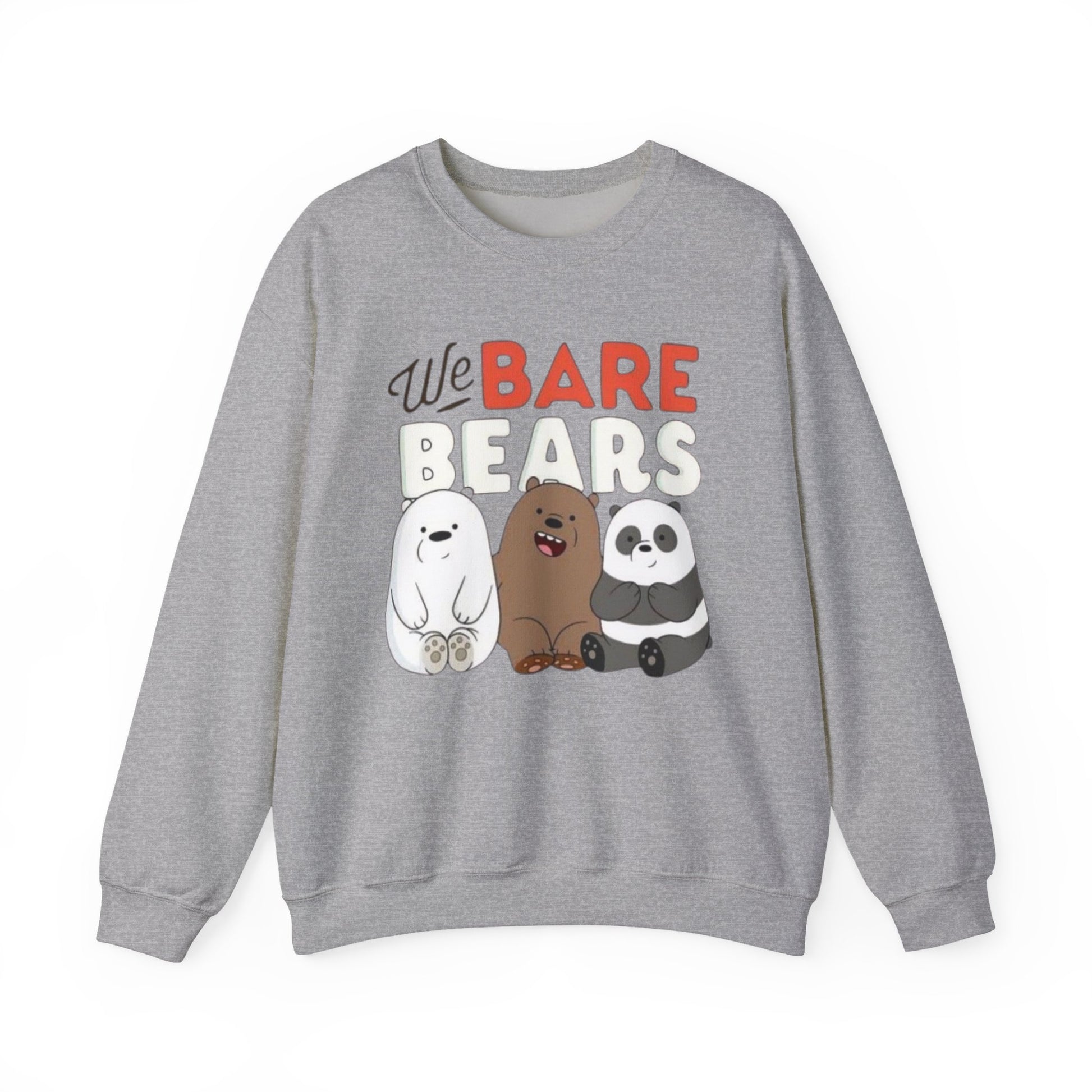 Cozy Cartoon Sweatshirt for Bear Lovers, We Bare Bears Crewneck, Cute Gift for Birthdays, Casual Wear, Animal Lover Apparel