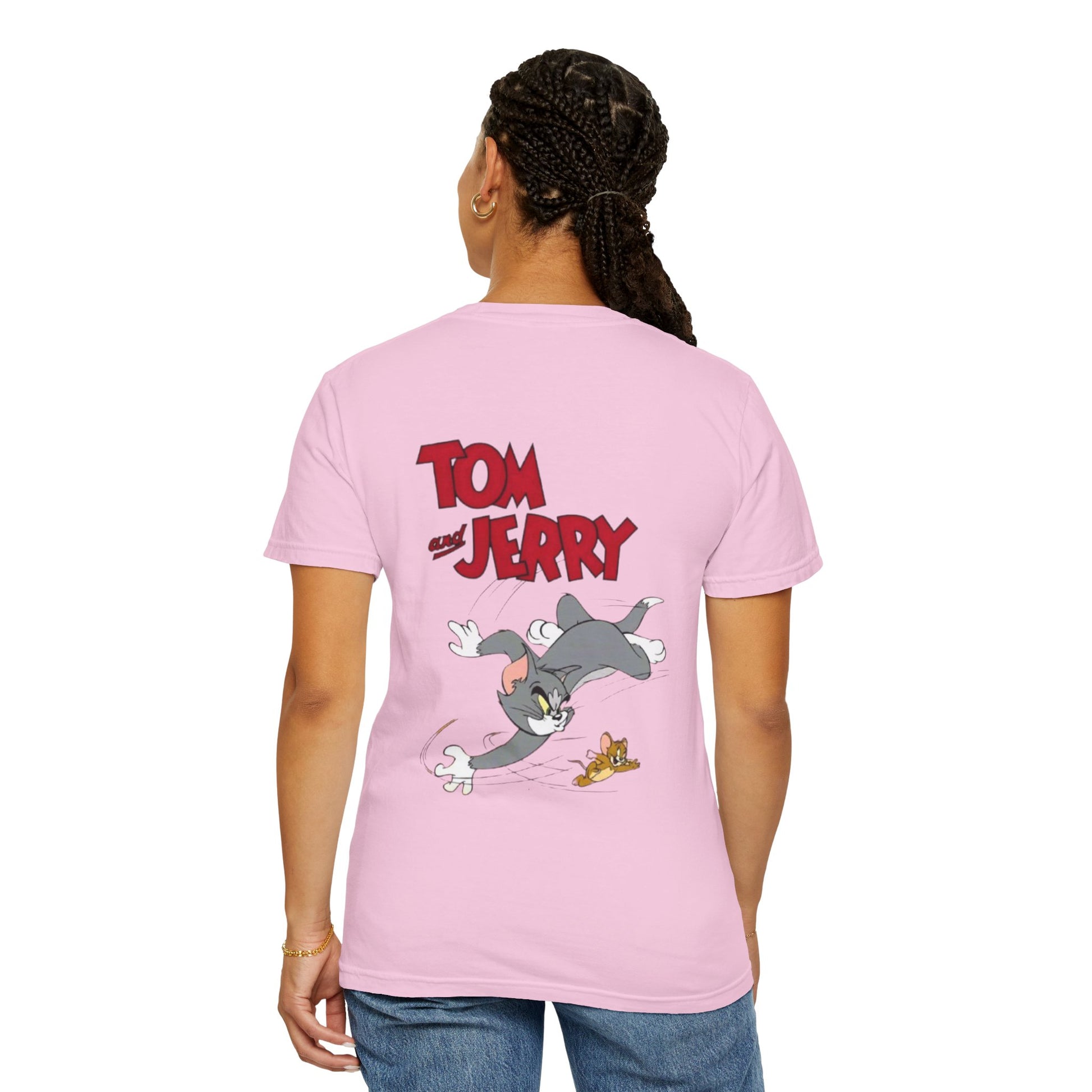 Tom and Jerry Garment-Dyed T-shirt, Cartoon T-shirt, Unisex T-shirt, Funny Shirt, Vintage Cartoon Tee, Gift for Him/Her