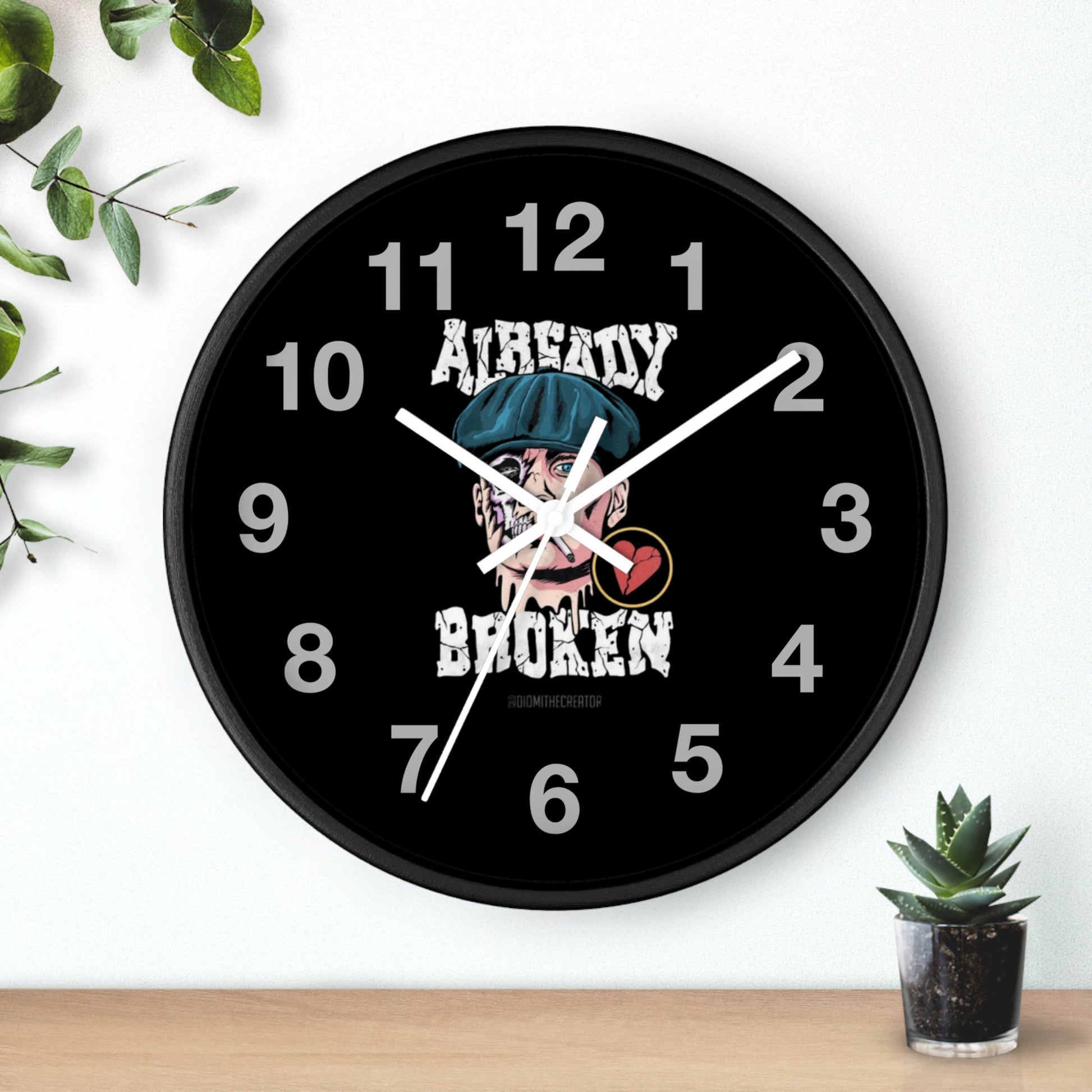 Vintage-Inspired Wall Clock | 'Already Broken' Design | Perfect for Home Decor, Gift, Office, Collectibles, Unique Wall Art