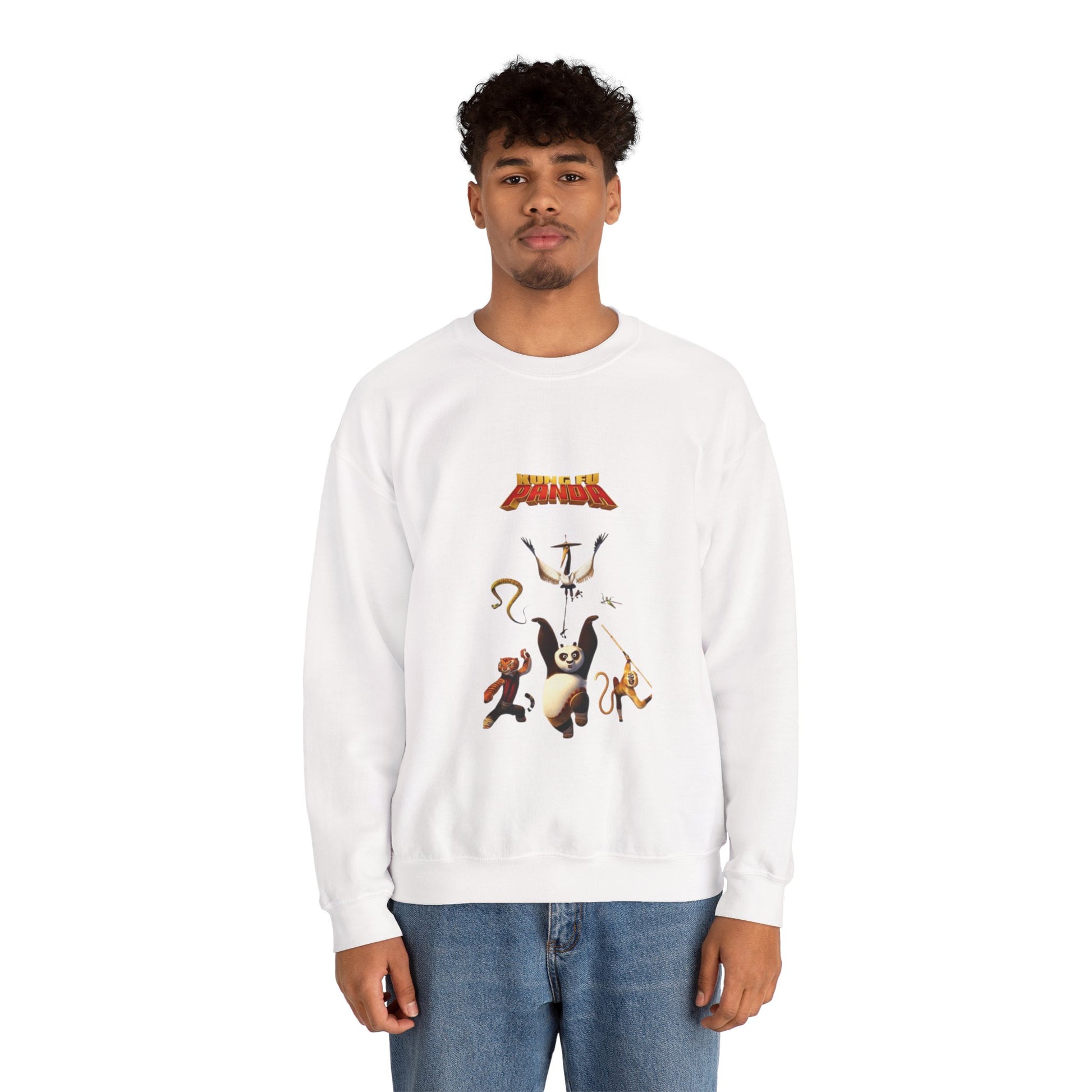 KUNFU PANDA Playful Unisex Crewneck Sweatshirt, Cozy Gift for Animal Lovers, Cartoon Apparel, Funny Sweatshirt, Ideal for Everyday Wear