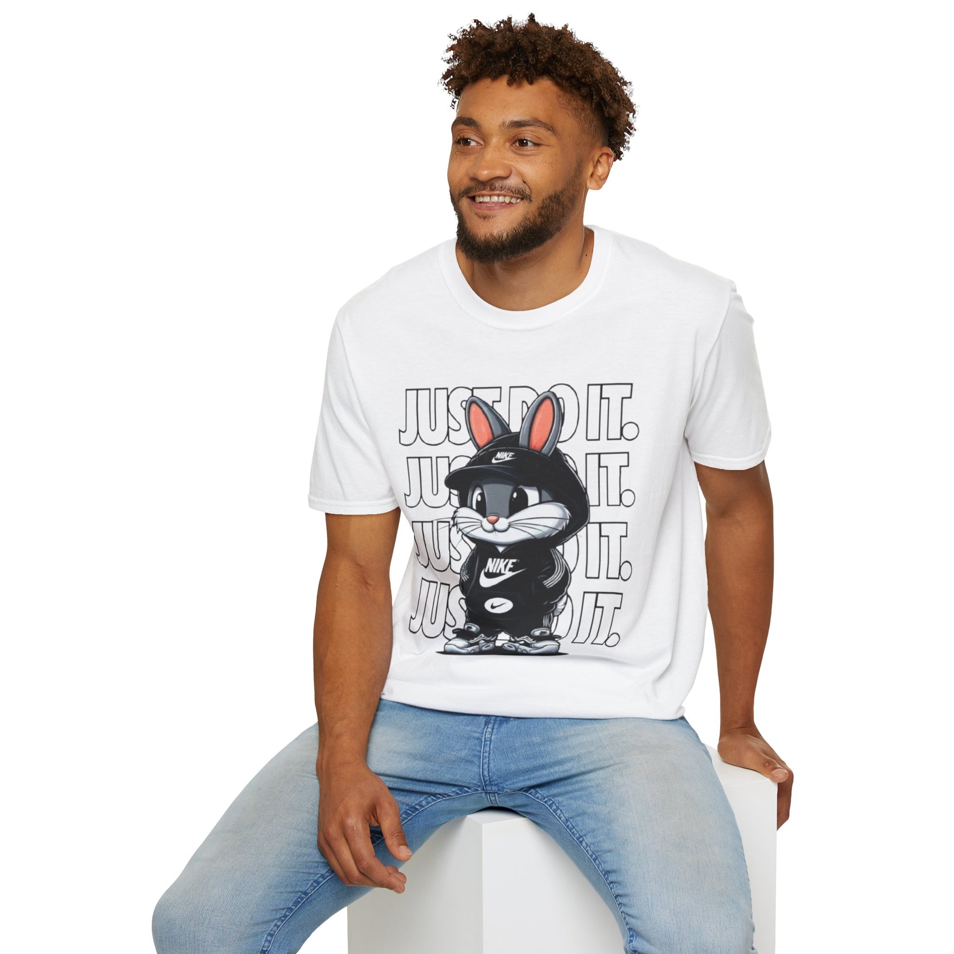 Cool Cartoon Bunny T-Shirt, Streetwear Tee, Casual Unisex Shirt, Gift for Kids & Teens, Perfect for Everyday Wear, Fun Graphic Top