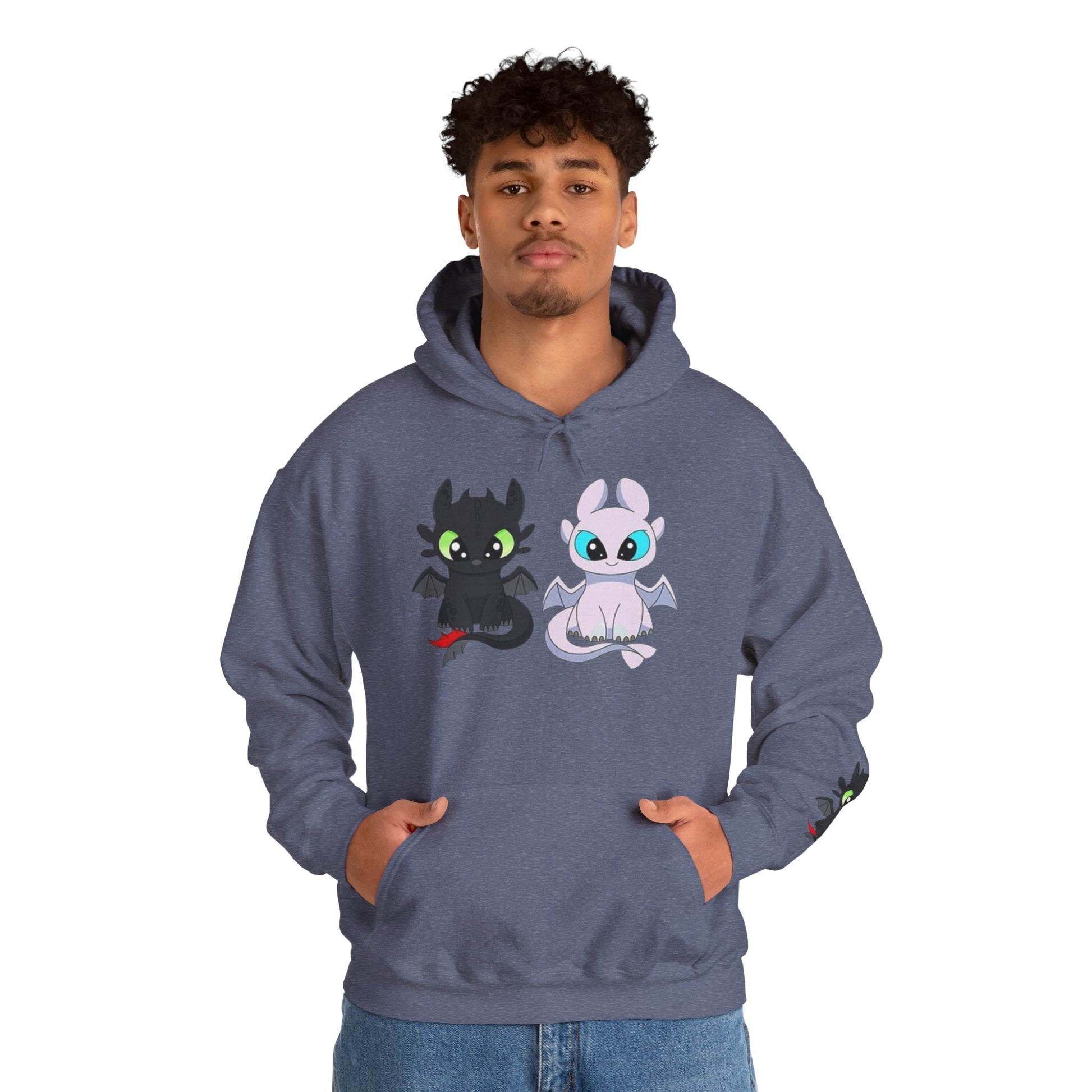 Cute Dragon & Monster Unisex Hoodie, Cozy Sweatshirt for Kids and Adults, Funny Gift for Halloween, Anime Lovers, Stylish Casual Wear